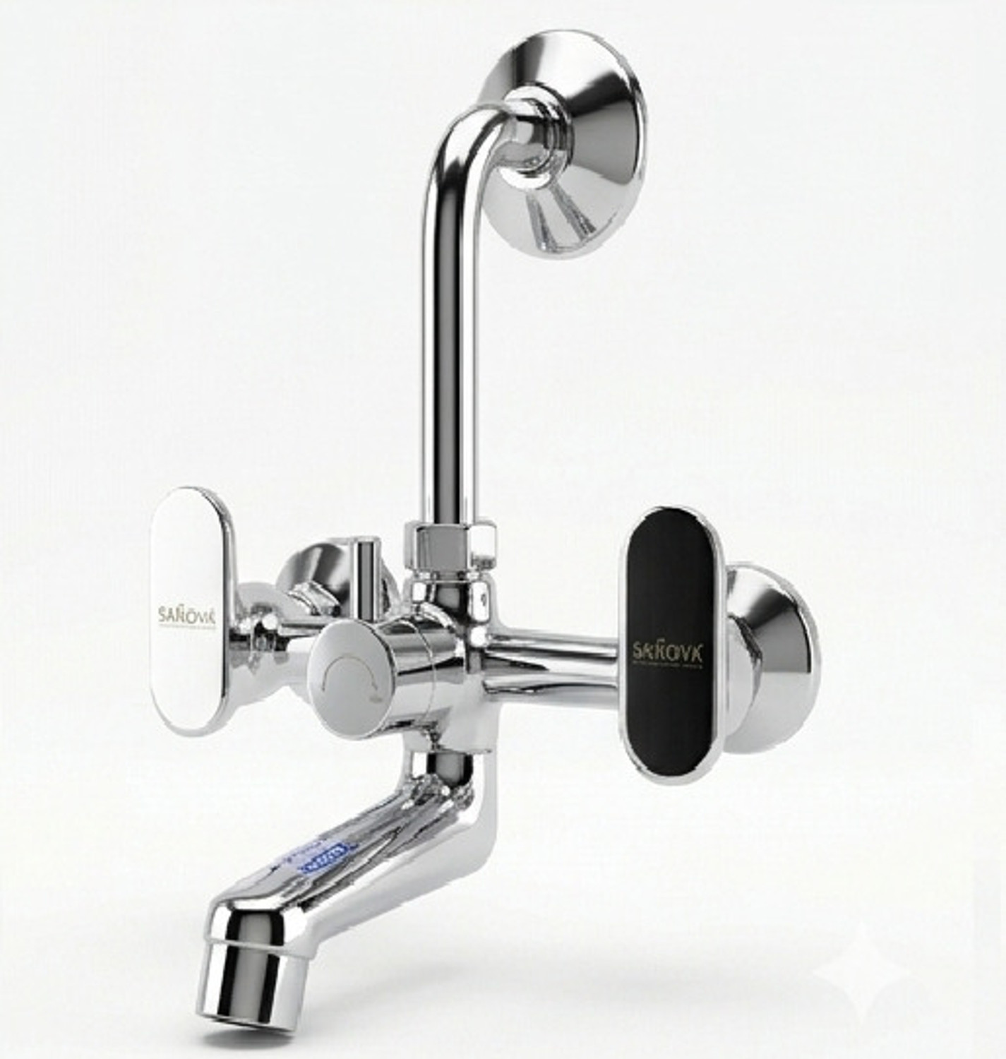 Image of Sanova by SANOVA OPAL Brass Wall Mixer Faucet for Bathroom | Hot & Cold Water Mixer Tap Wall Mixer Faucet
