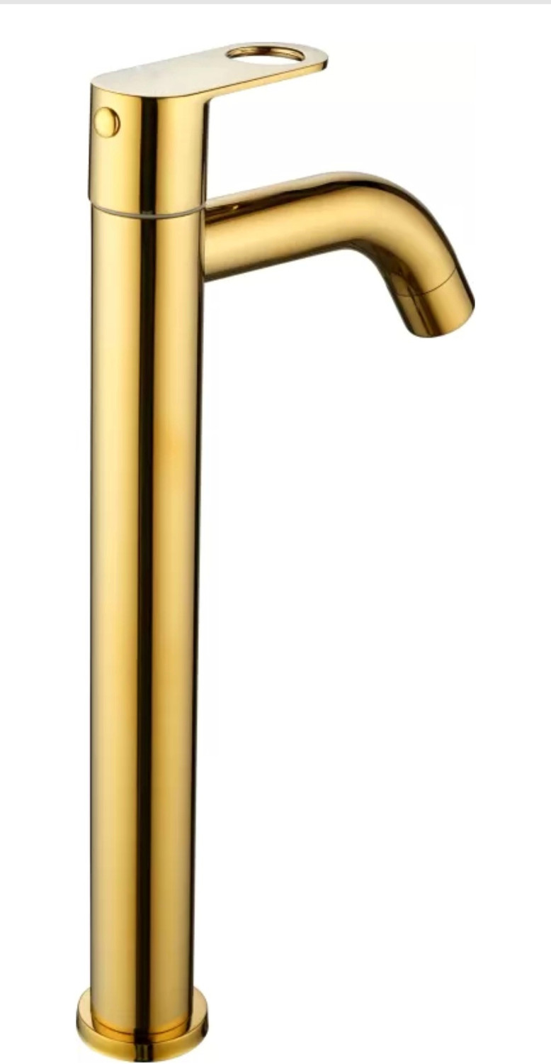 Image of Kyari - Tall Deck Mount Table top Basin Pillar Tap ( GOLD ) For Wash Basin Pillar Tap Faucet