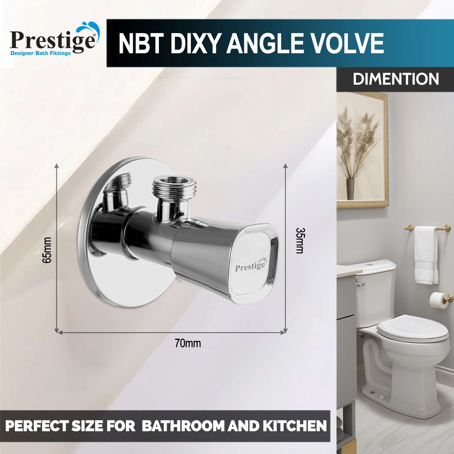 Image of Prestige PS-Dixy P-2 Angle Valve Faucet (Wall Mount Installation Type)