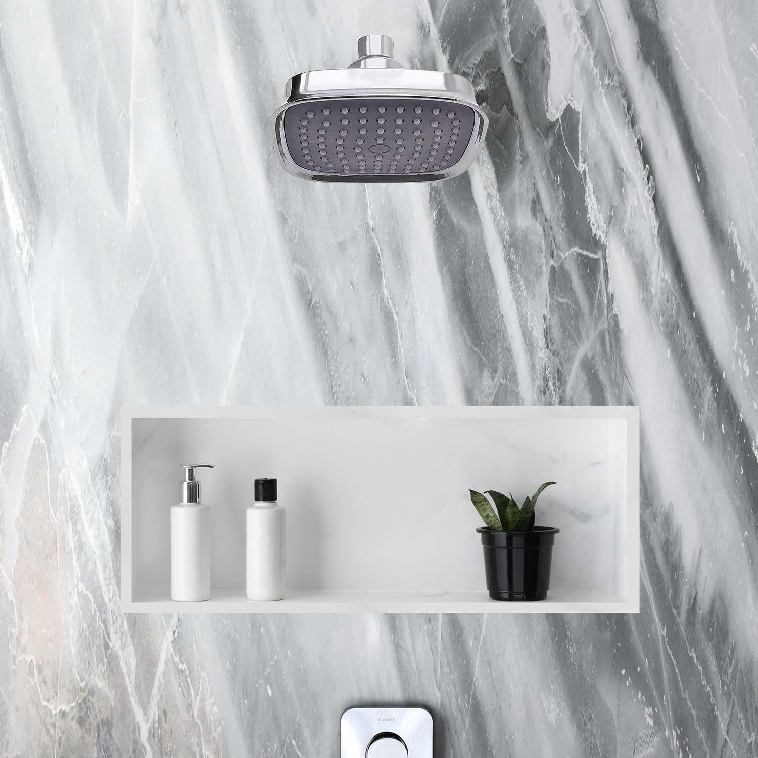 Image of fastgear by Fastgear Steel 3Marc Long Body Tap&Square Shower with Shiner for Bathroom(Chrome Finish) Trendy Design water Saving Aerator Suitable for Washbasin Bathroom &Kitchen Wall Mixer Faucet