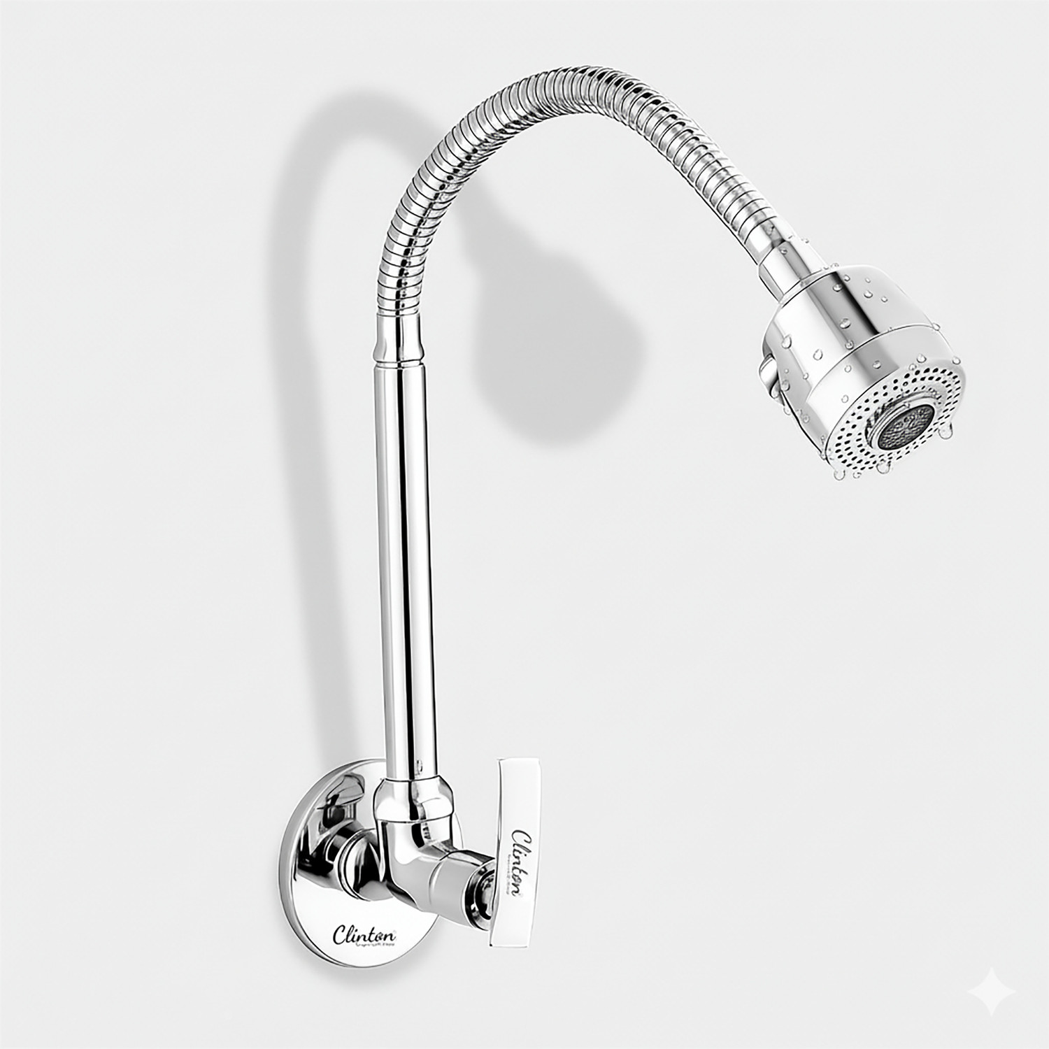Image of Clinton OCEAN (Brass) Kitchen Sink Spray Spout Flexible Sink Cock with Flange Sink Tap Faucet