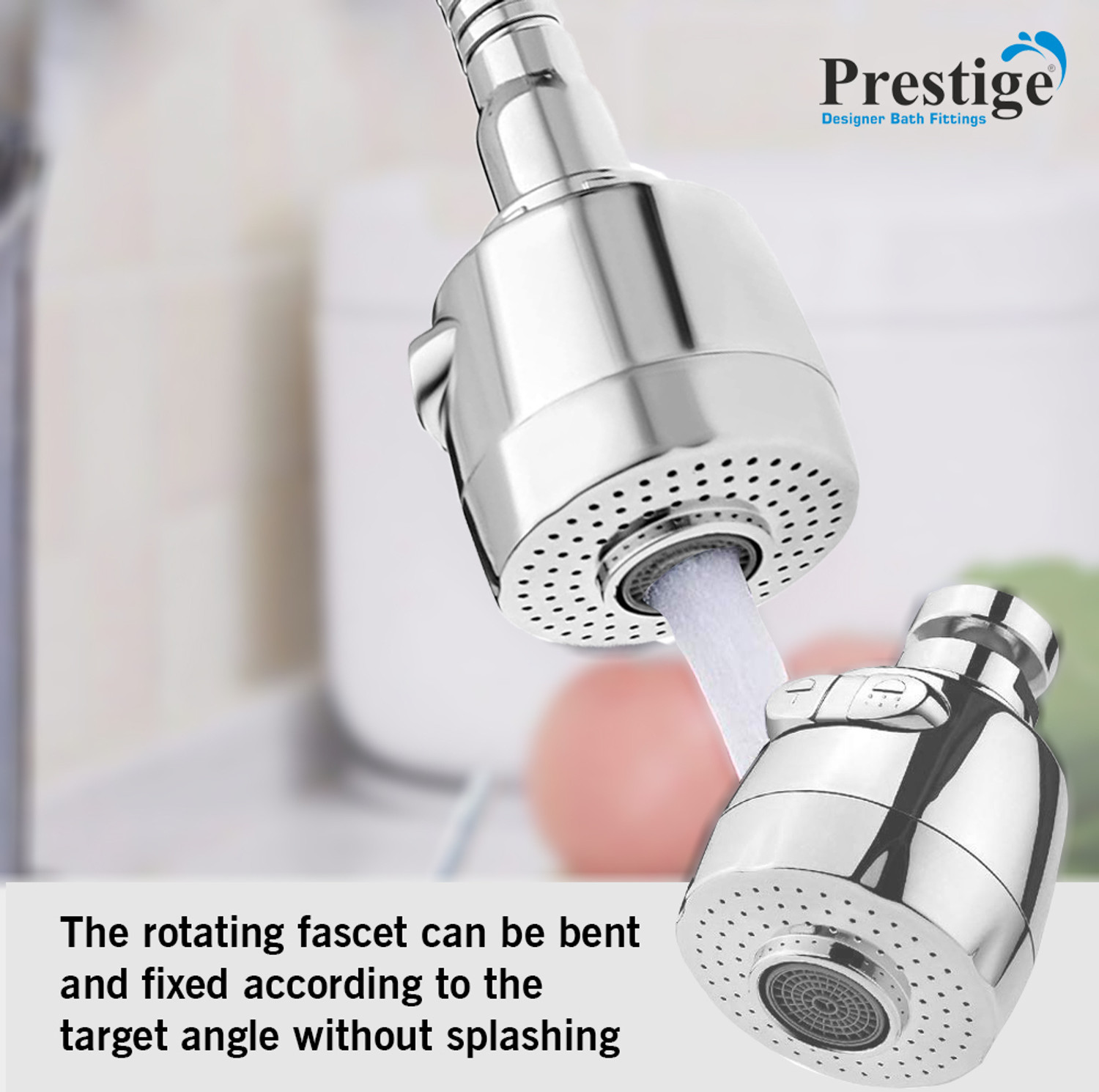 Image of Prestige (Brass) Vignet Kitchen Spout Flexible Sink Cock with Spout Rain Spray Pillar Tap Faucet