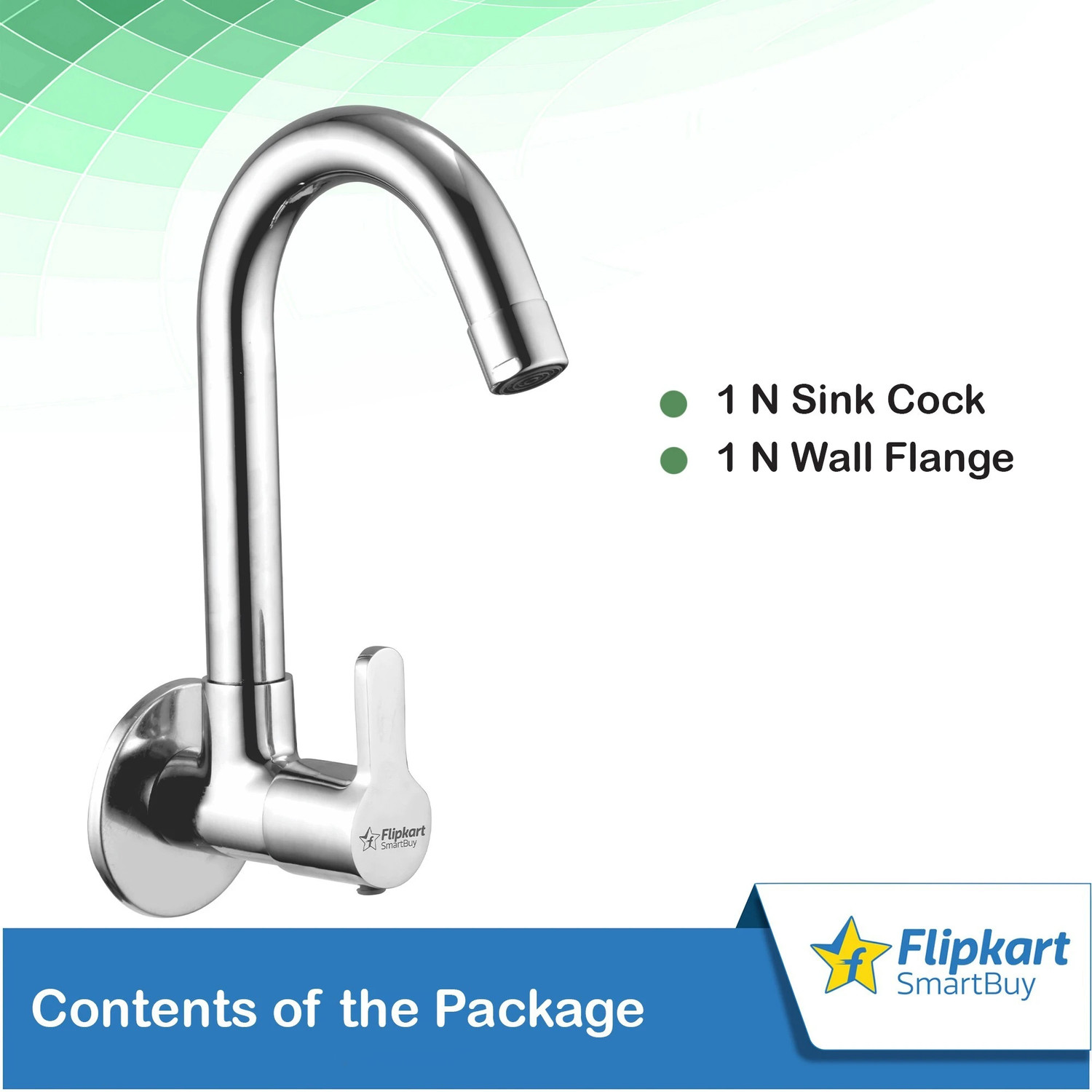 Image of Flipkart SmartBuy FKSB-OESC Orange Sink Cock Chrome Plated Wash Basin Sink Cock Tap Faucet swan neck taps Pillar Tap Faucet