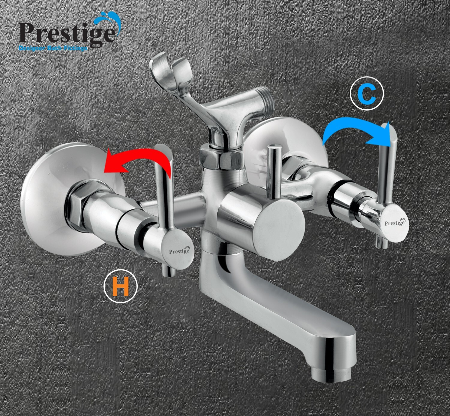 Image of Prestige Wall Mixer With Clutch Wall Mixer Faucet
