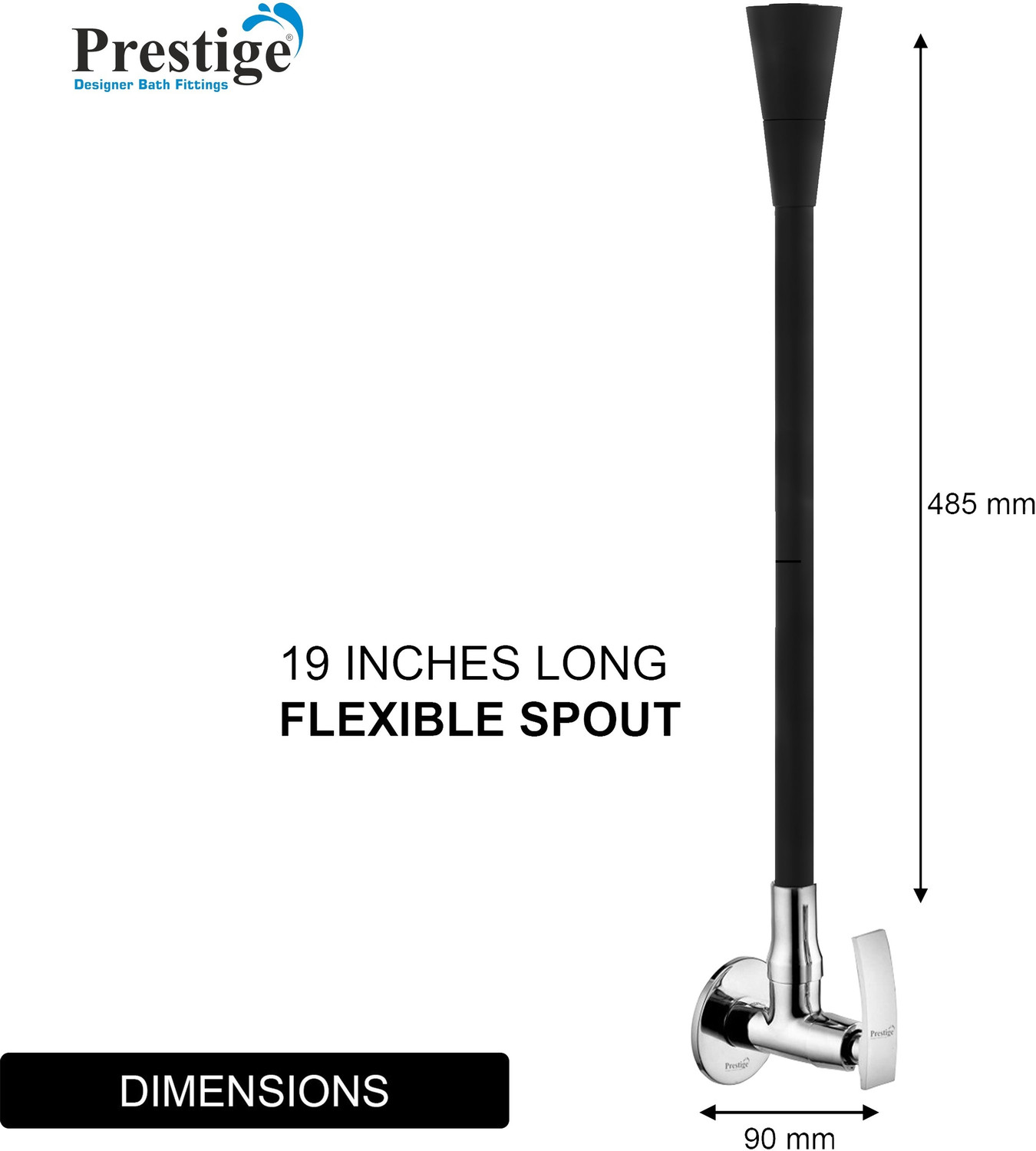 Image of Prestige Passion Dual Flow Black Kitchen Sink Cock with 360 Degree Swivel Spout Sink Tap Faucet