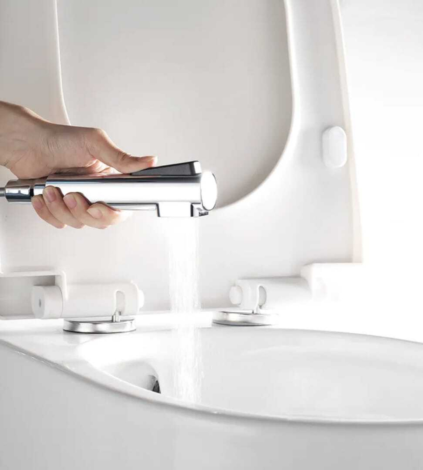 Image of LVSHA by LVSHA ABS 2 IN 1 Health Faucet Spray With 1 Mtr SS Flexible Pipe, Bidet Jet Spray. Jet Spray for Toilet, Faucet for Toilet, Chrome Finish With comes 2 water flow. Health Faucet
