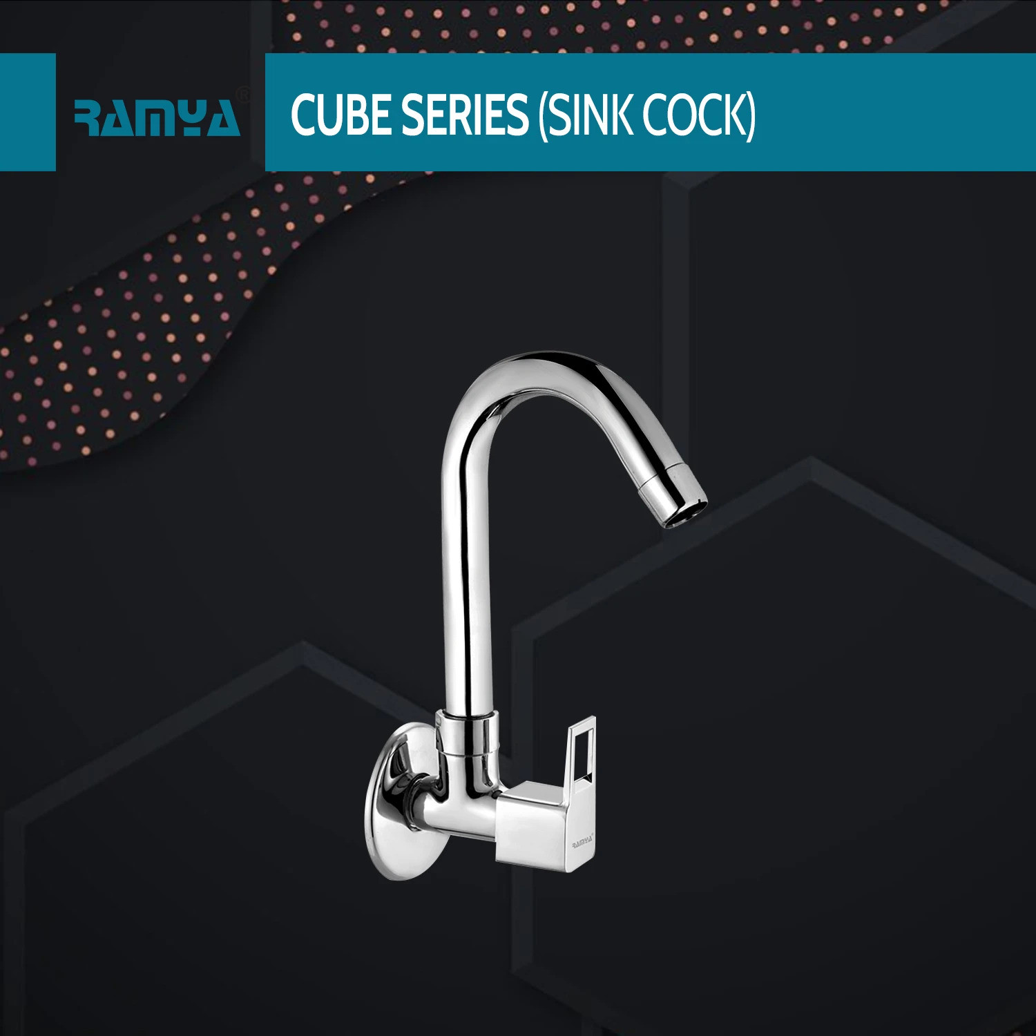 Image of Ramya Cube Sink Cock Tap (Brass) Pack OF 2 For Bathroom and Kitchen Tap Sink Tap Faucet