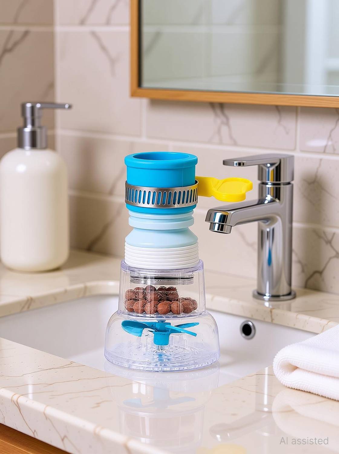 AKRIZA Anti Splash Water Saving Movable Sink Faucet Expandable Water Tap Filter Health  Faucet