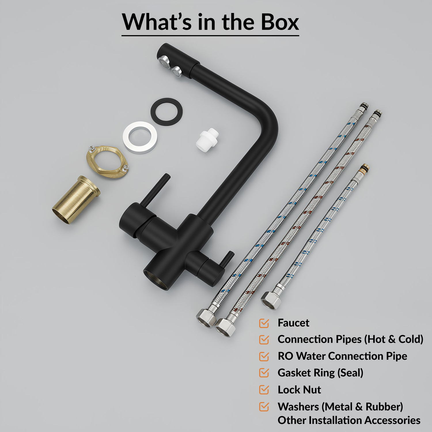 Image of Plantex Kitchen Sink Faucet /Kitchen Tap Handle /Double Handle Kitchen Mixer Tap Hot &Cold Sink Mixer Faucet