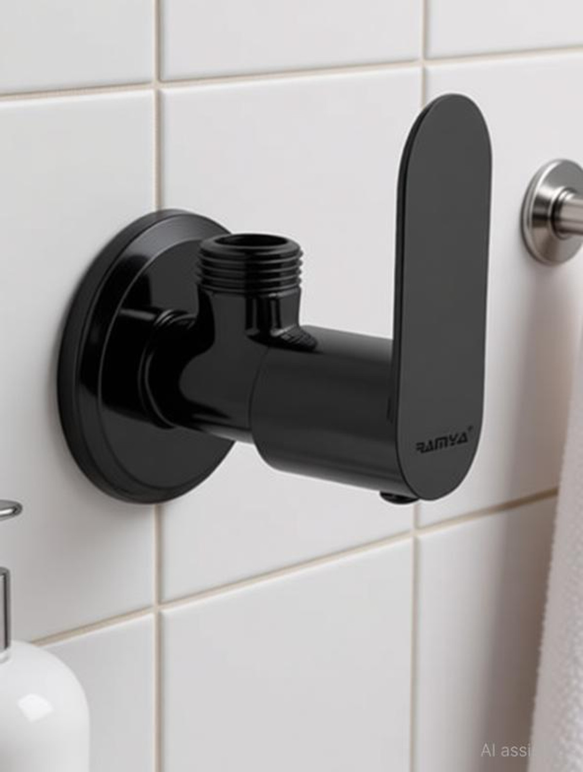 Image of Ramya Ocean Brass Angle Cock Luxury Series Superior Matte Black Finish Coated Angle cock Brass water tap bib tap faucet Angle Cock Faucet