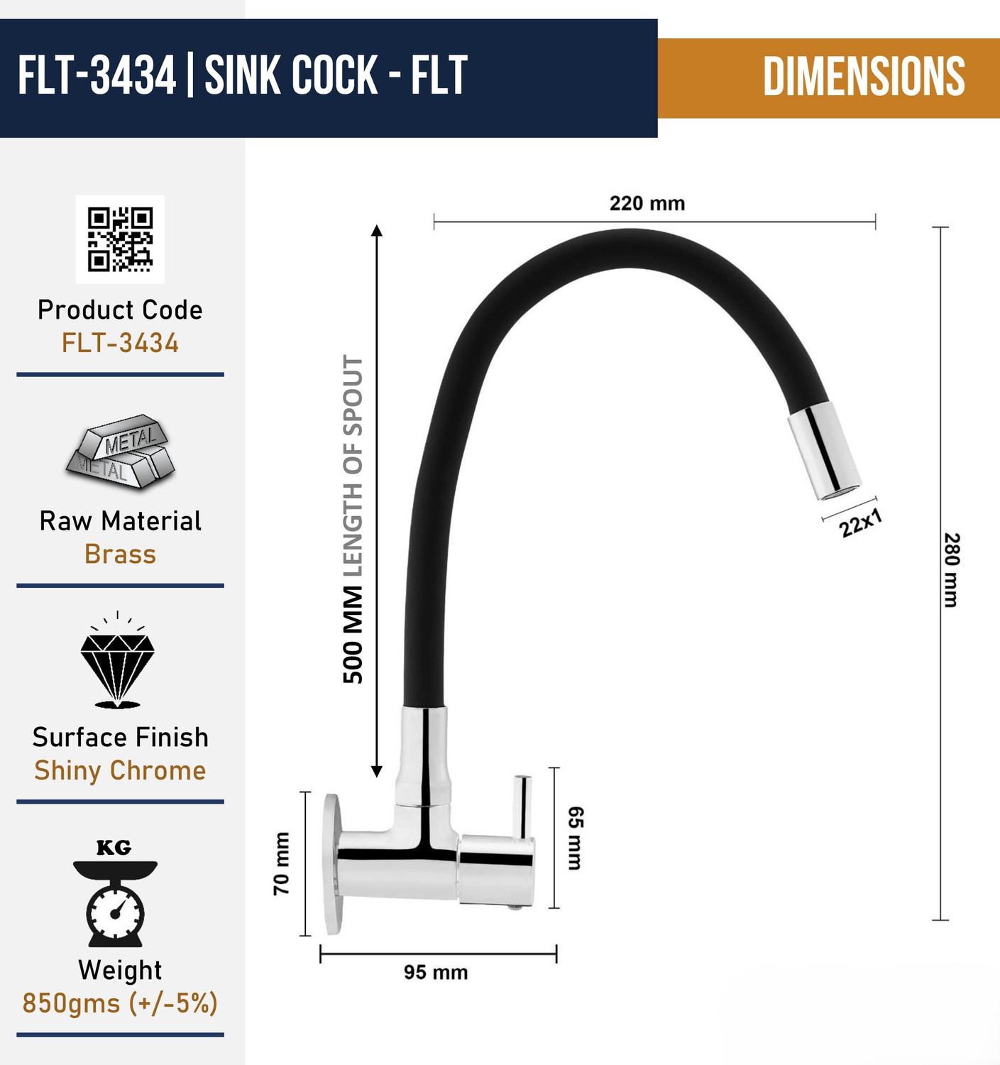 Image of KAMAL FLT-3434 Sink Tap Faucet