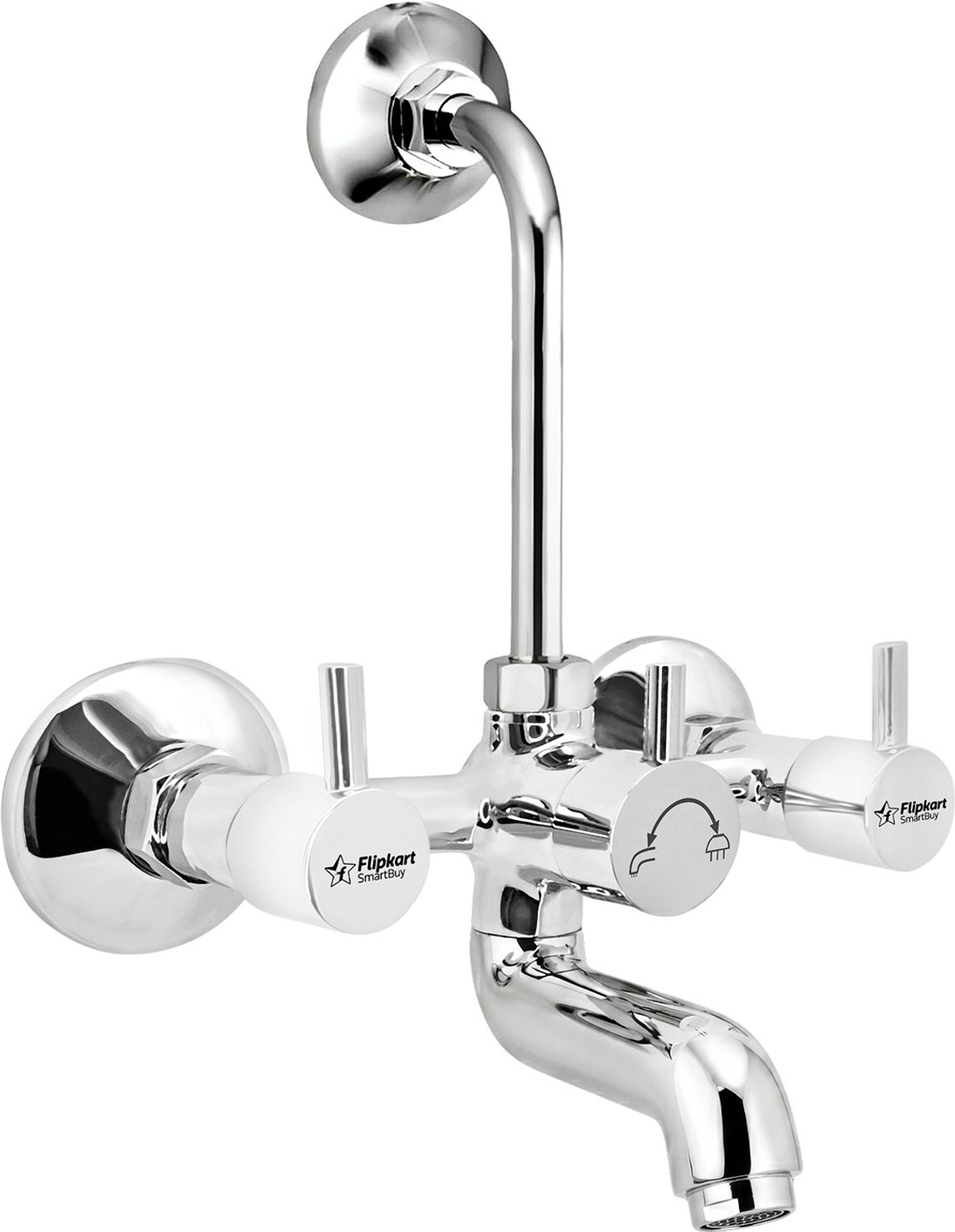Image of Flipkart SmartBuy FK-Florentine Brass Wall Mixer with L-Bend | Hot & Cold Water Mixer Tap Wall Mixer Faucet