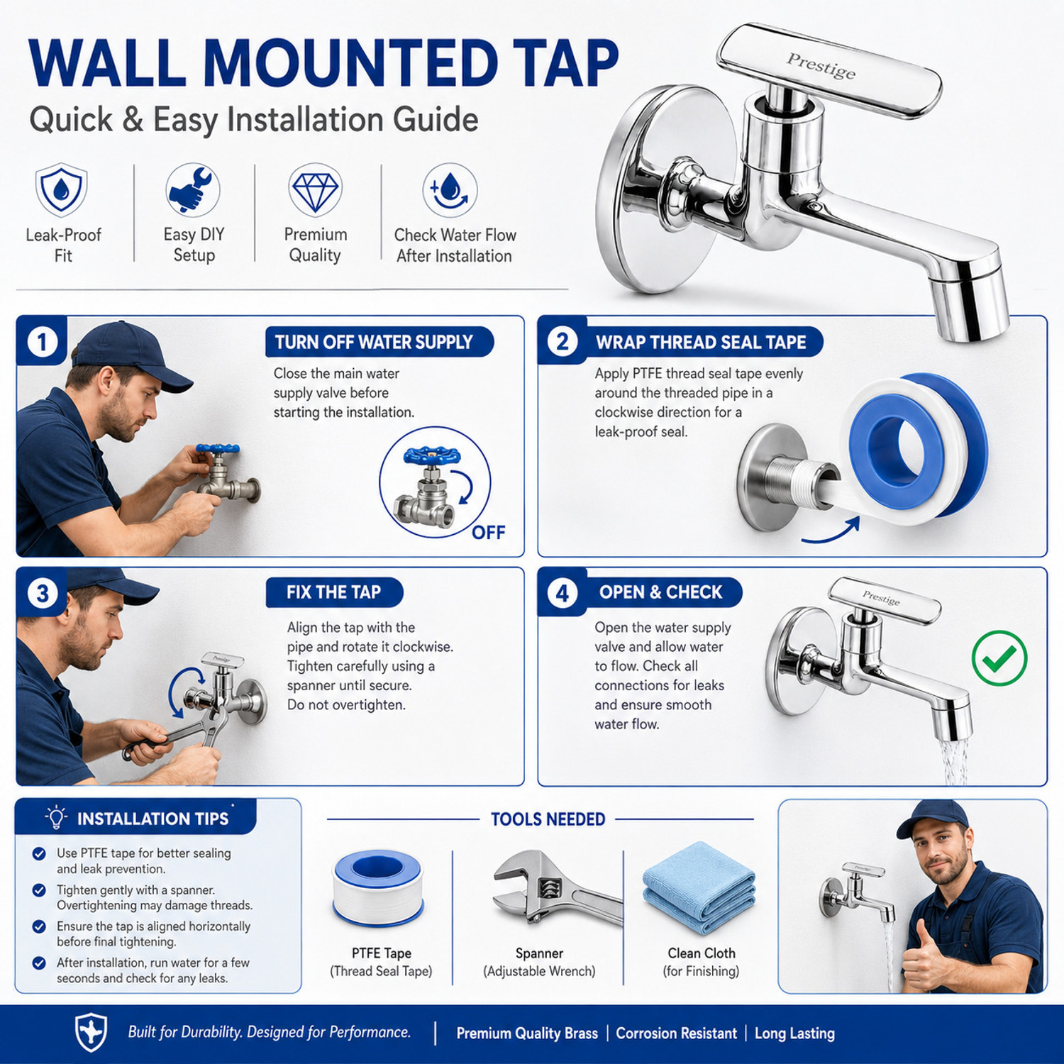 Image of Prestige Premium Quality Qubix Cock Angle Cock Faucet