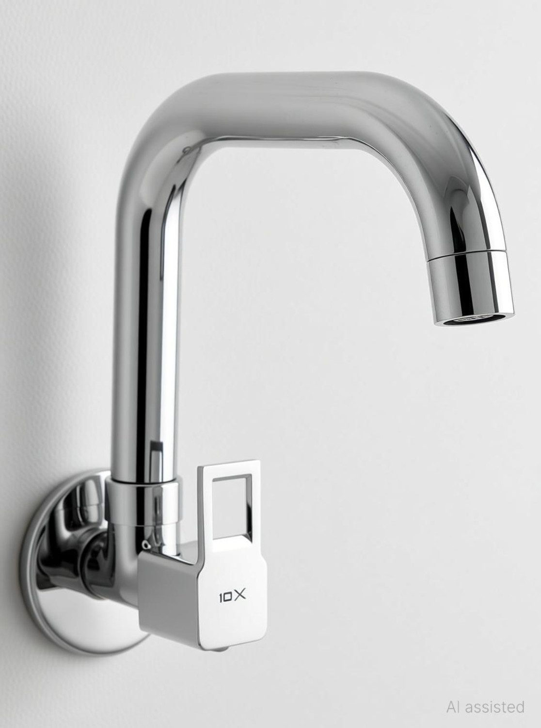 Image of 10x by 10X Brass Kitchen Sink Tap STT-98779 Wall Mount (Round) Sink Tap Faucet