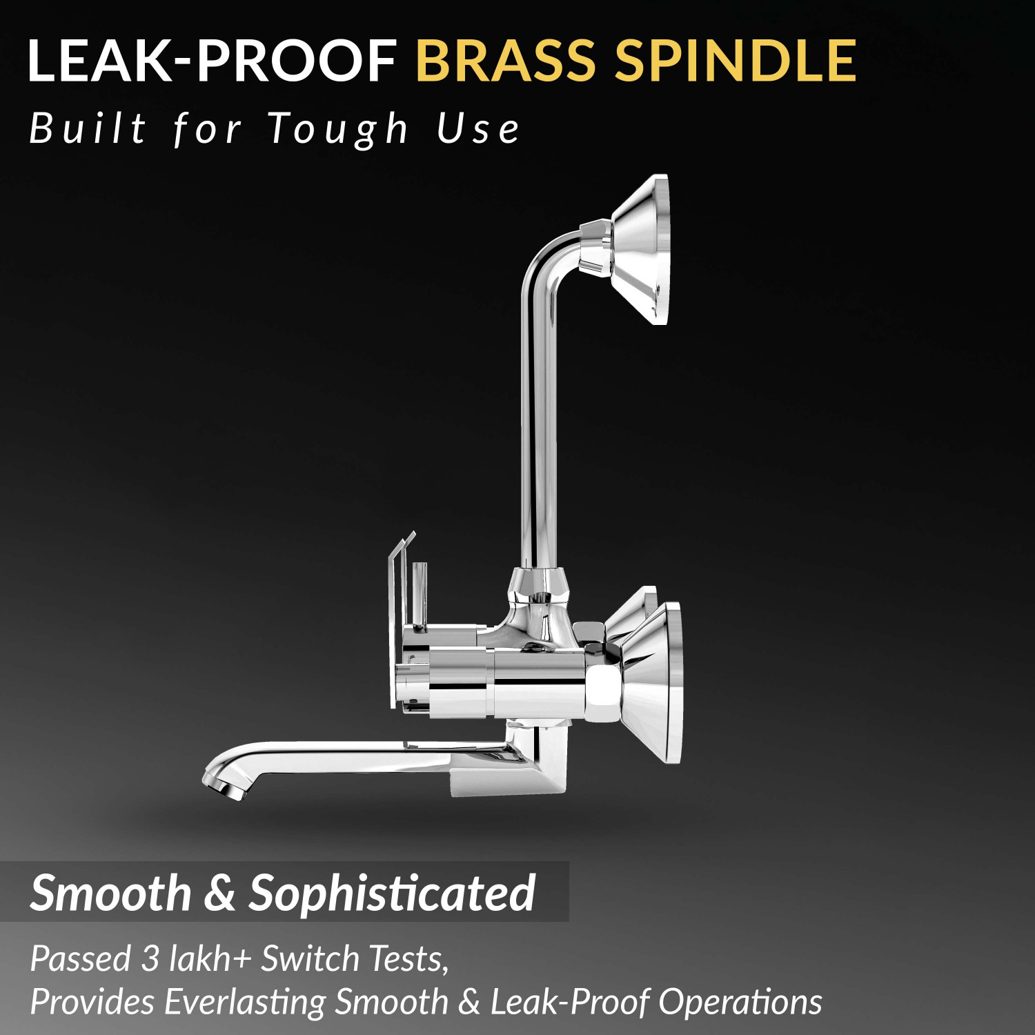 Image of Plantex Steel 2 in 1 Wall Mixer for Bathroom with L-Bend Provision for Overhead and Hand Shower /Mixer Tap for Bathroom with Water Saving Aerator Wall Mixer Faucet