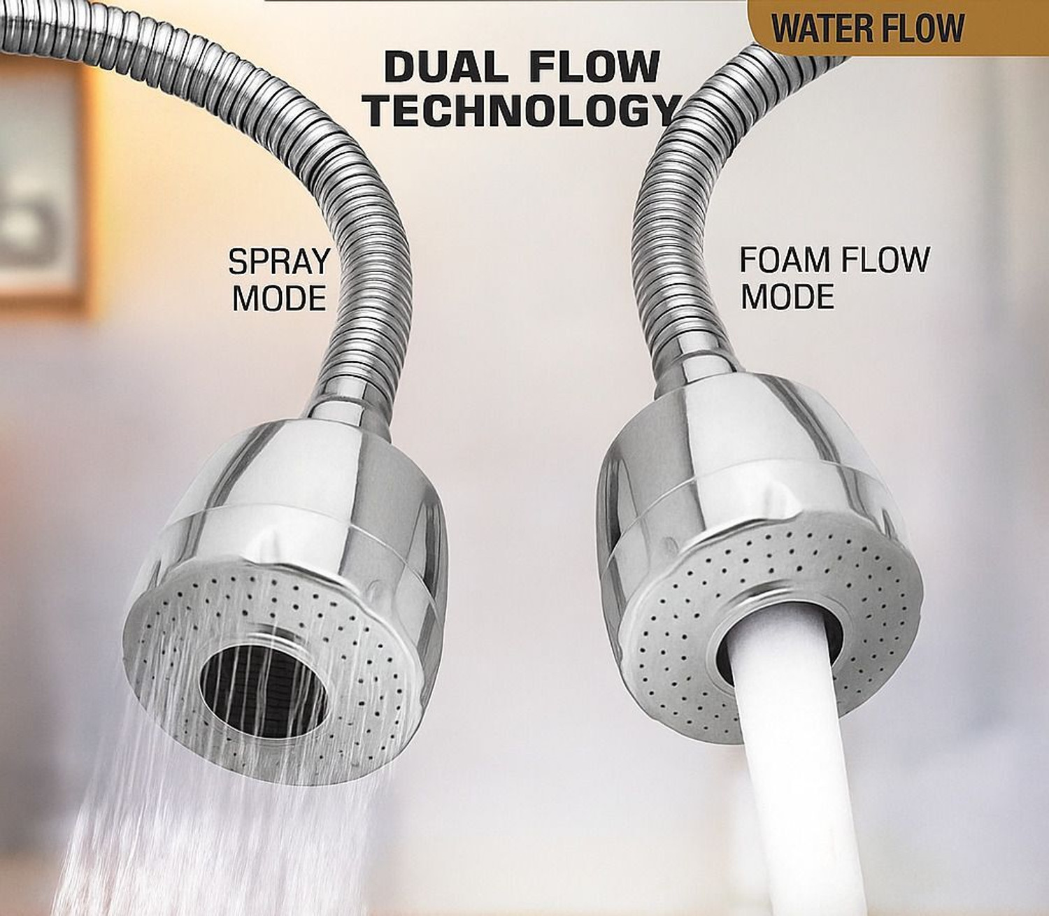 Image of Clinton OCEAN (Brass) Kitchen Sink Spray Spout Flexible Sink Cock with Flange Sink Tap Faucet