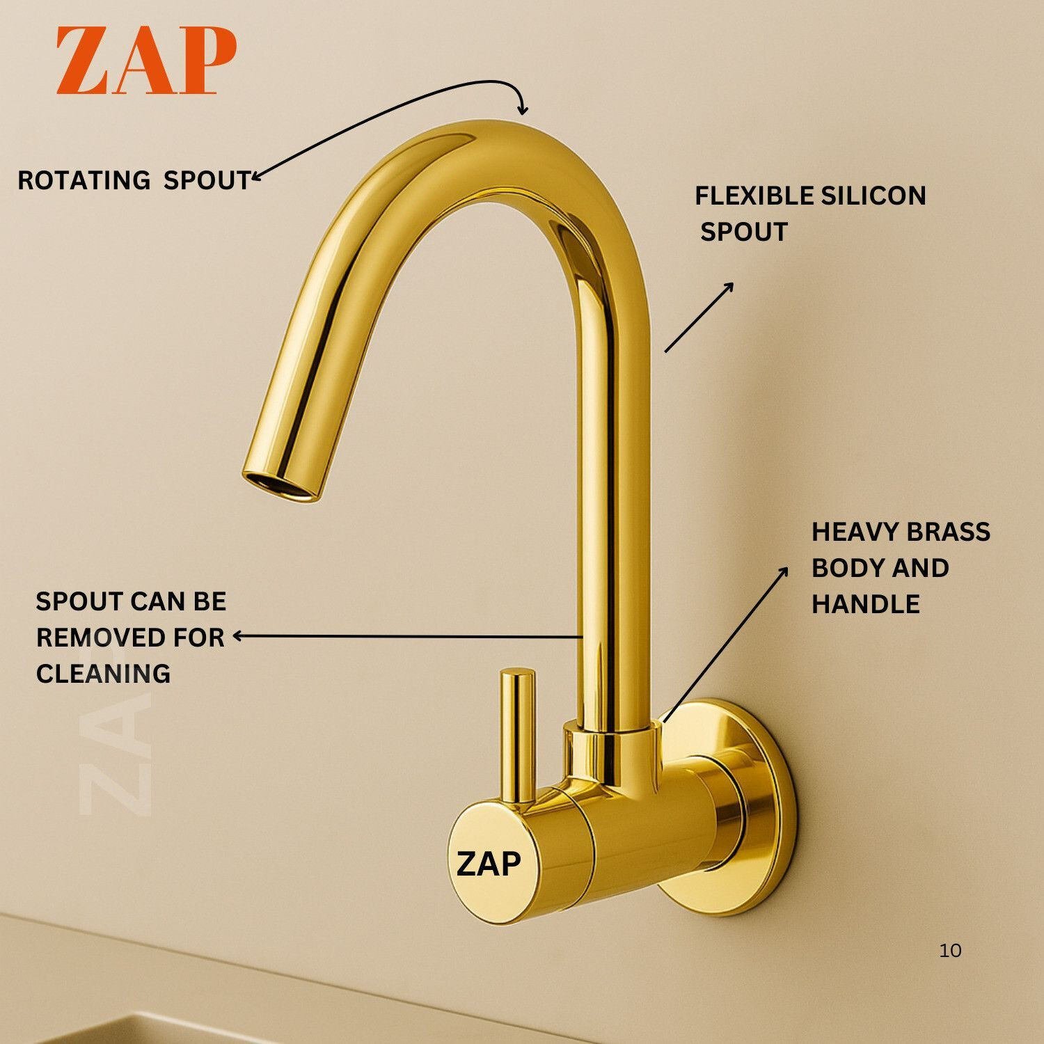 Image of ZAP EPSK04-Gold EPSK04-Gold Sink Tap Faucet