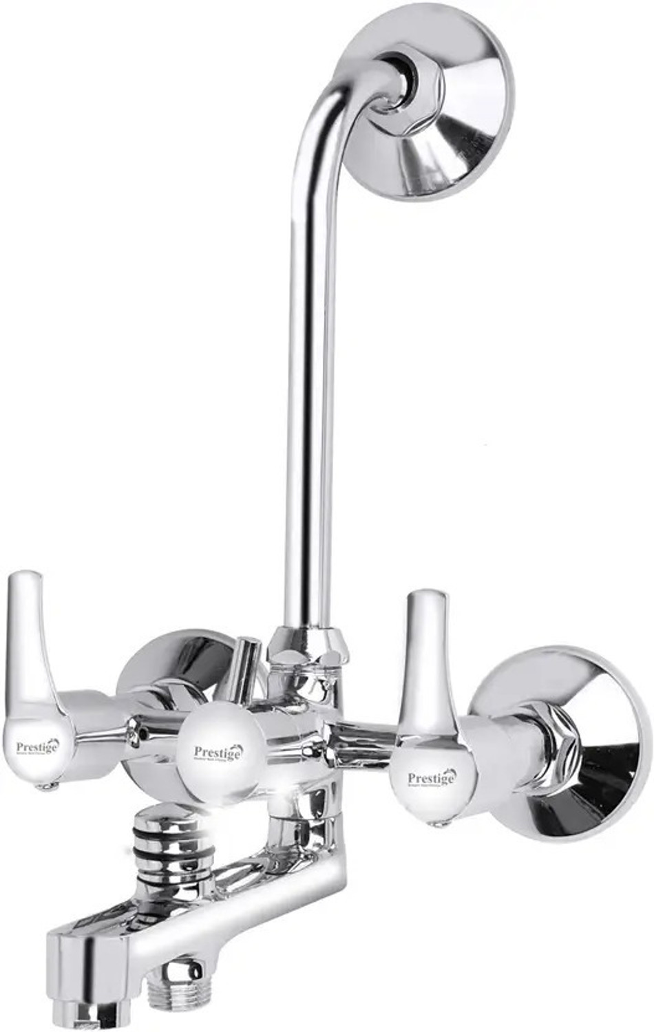 Image of Prestige Step Wall Mixer 3-in-1 | Wall Mounted Bathroom Mixer with L Band Step Wall Mixer 3-in-1 Wall Mixer Faucet