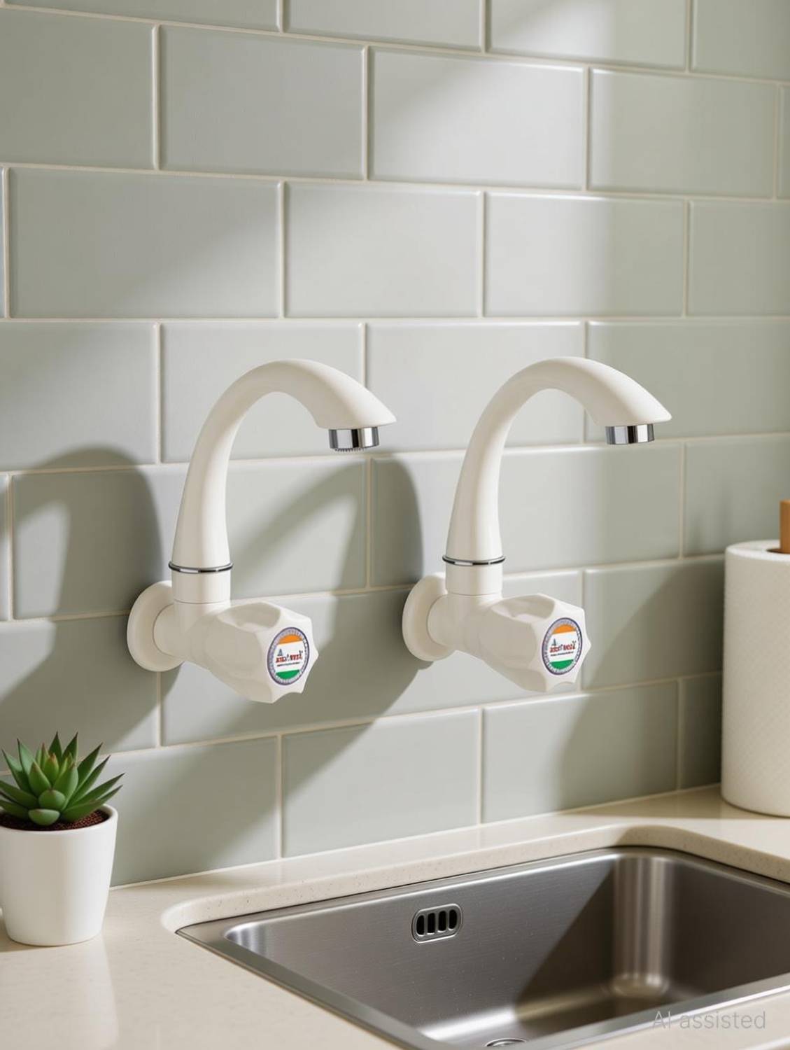 aerowell White PVC Tap Mixer Pack of 2 - Image 2
