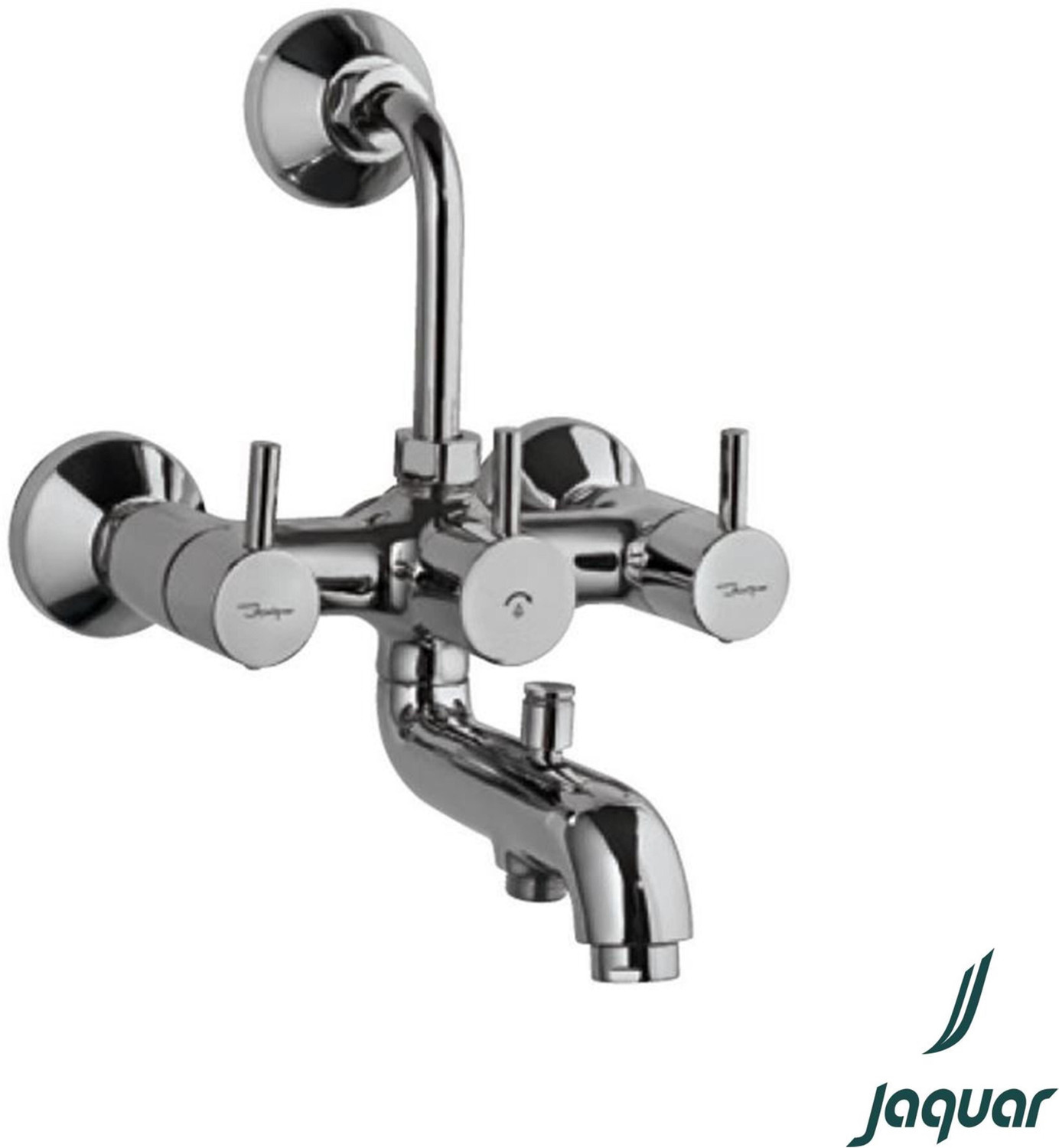 Image of Jaquar with 115mm Bend Pipe, Connecting Legs & Wall Flange | FLR-CHR-5281N with 115mm Bend Pipe, Connecting Legs & Wall Flange | FLR-CHR-5281N Wall Mixer Faucet