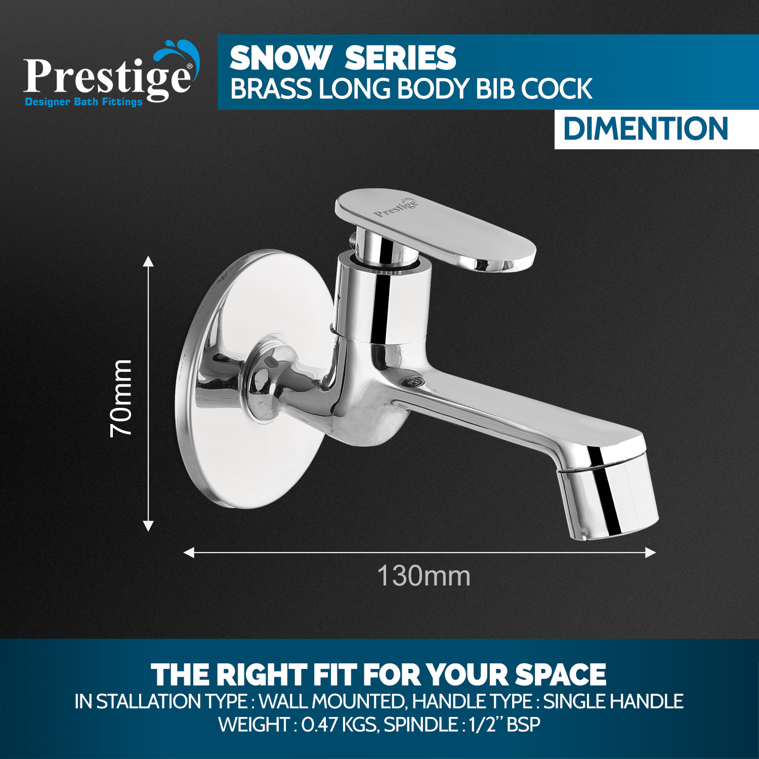 Image of Prestige Croma Long Body Bib Tap Faucet
