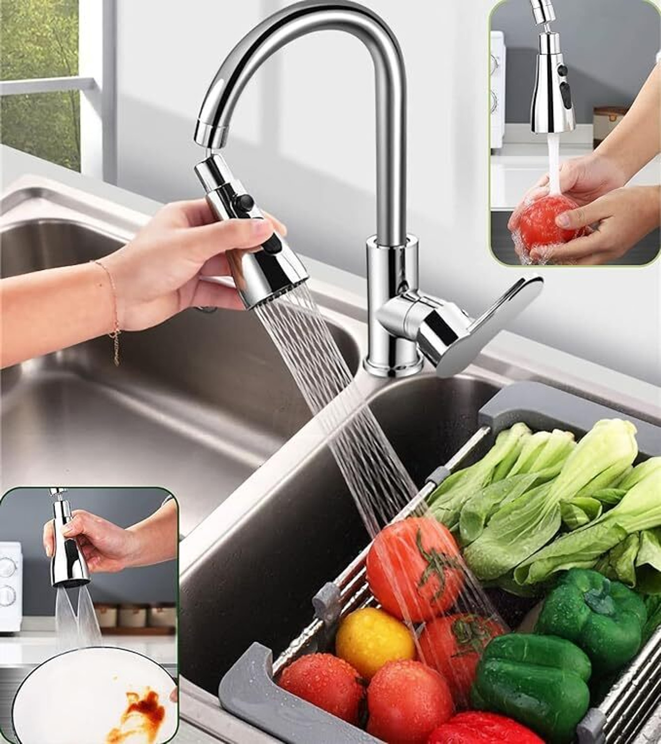 Image of COFP 360 Degree Movable Faucet Aerator /3 Modes Water Faucet Sprayer(Pack of 1) 360 Degree Movable Faucet Aerator /3 Modes Water Faucet Sprayer(Pack of 1) Aerator Foam Flow Faucet