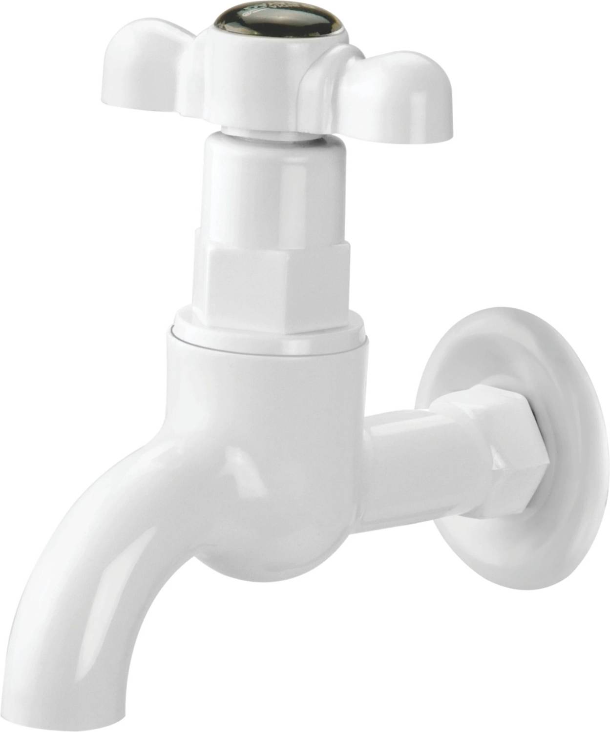 Prayag Special Series T-Handle White Tap with Flange, PTMT