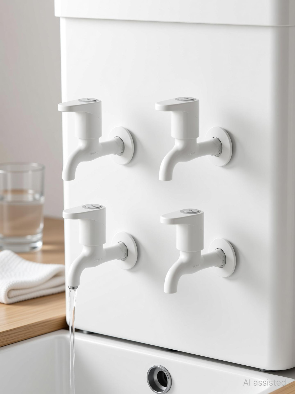 Image of Ramya Ailve Bib Cock Tap Pack OF 4 PTMT Heavy Plastic Faucet With Flange Superior Plastic Heavy Duty Bib Tap Faucet