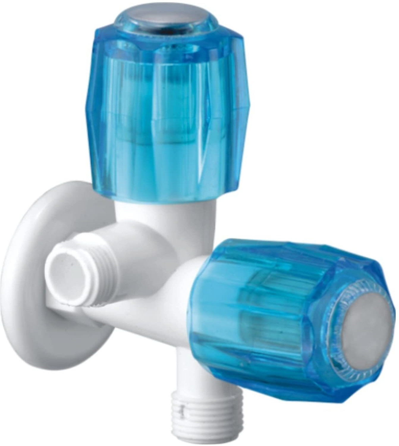 Image of fastgear by Fastgear Crystal 2way /twin Bib /Angle Wall with Flange Fitting for Bathroom /Kitchen /Garden /Commode Stylish Design /Easy To Install /Great Quality /Long Durability Twin Elbow Valve Faucet