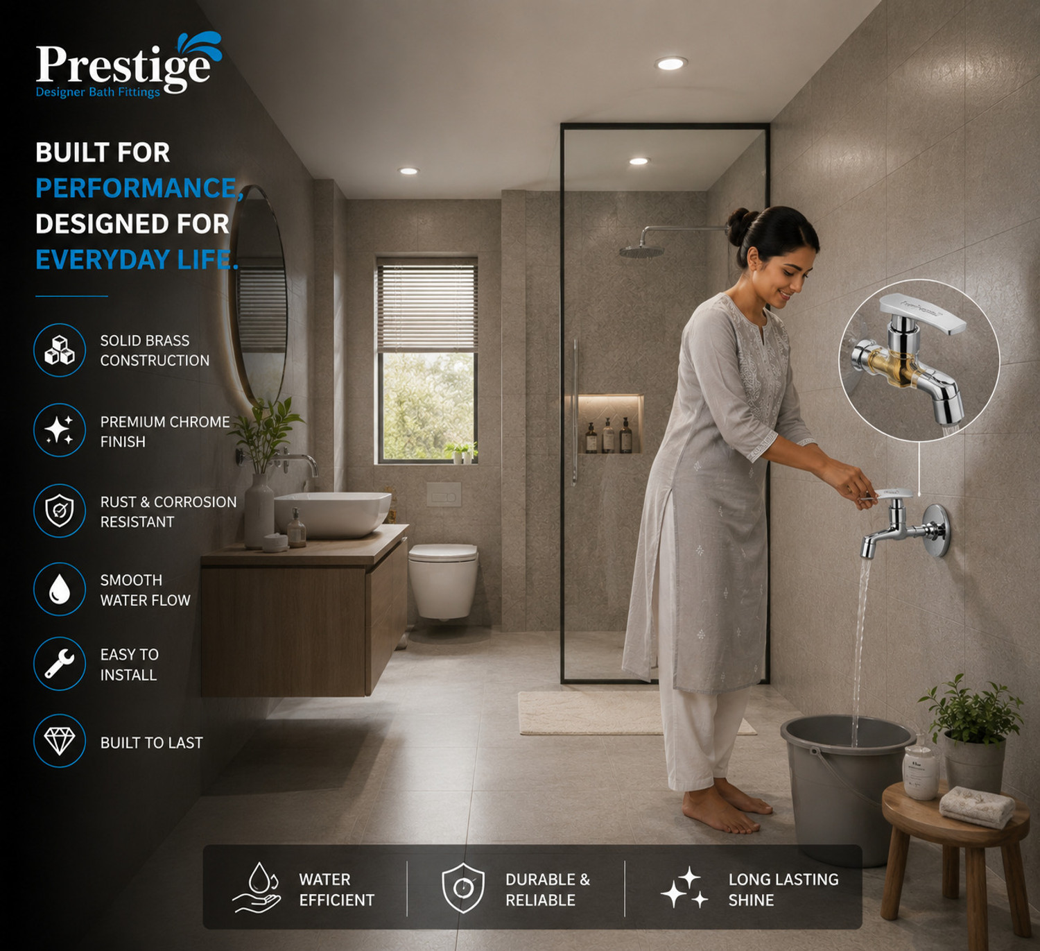 Image of Prestige C-2 Cock-Pack Of 2 Bib Tap Faucet