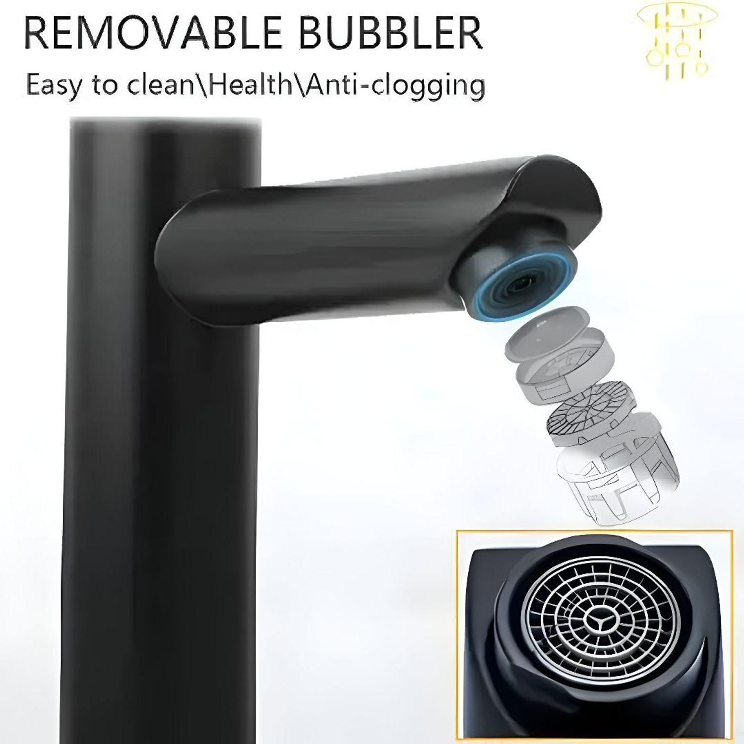 Image of Spazio SmartBuy Black Turbo Tall Pillar Cock Tap And Long Spout (Pack of 1) Pillar Tap Faucet