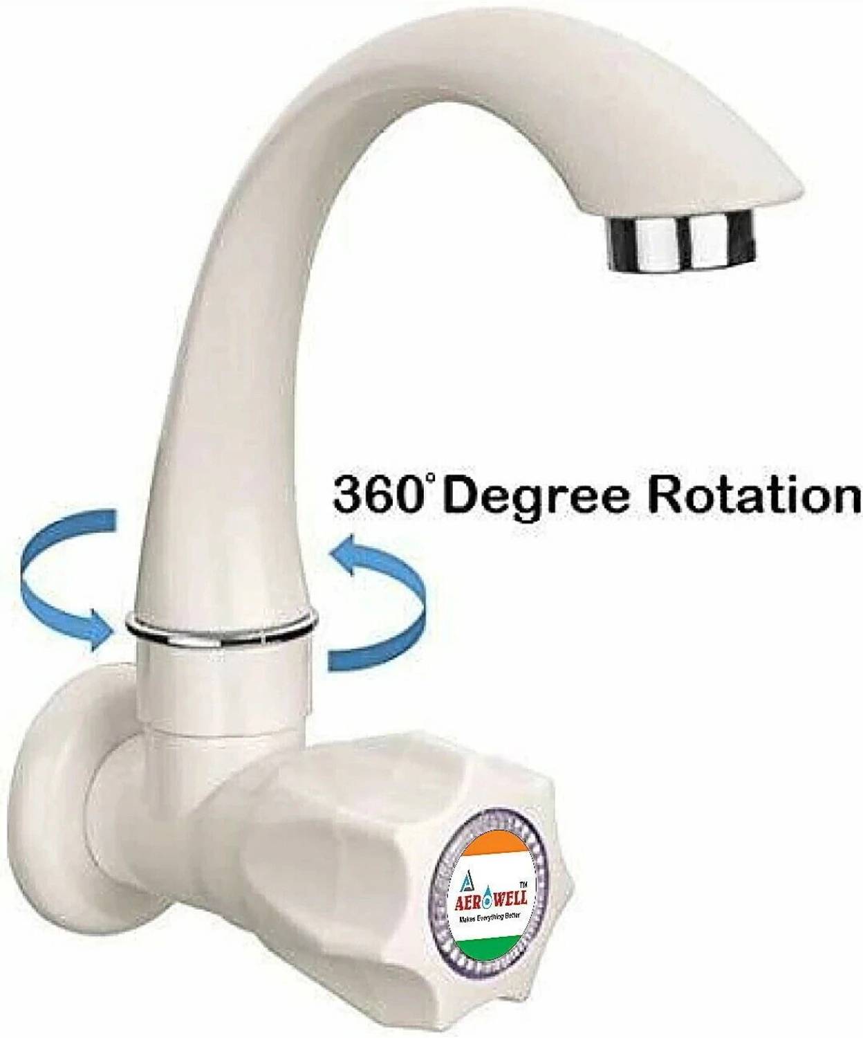 aerowell White PVC Tap Mixer Pack of 2 - Image 5