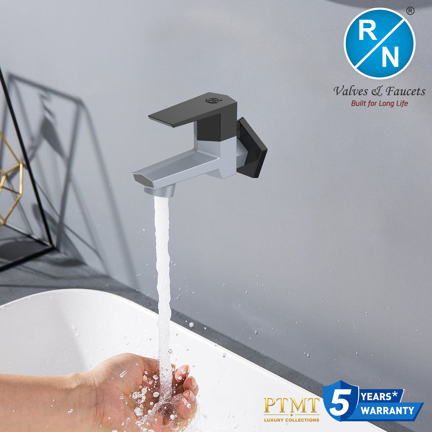 Image of RN Luxury G20 Collection 15mm Bib Cock with Foam Flow & Flange Leak Proof Pack of 2 Bib Tap Faucet