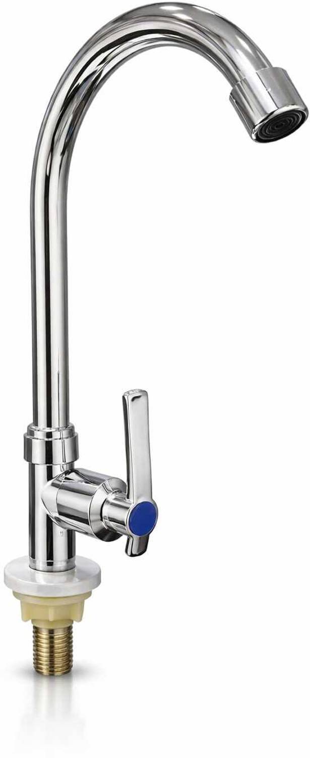 BATHONIX Spoon Repairable Disc Stainless Steel Swan Neck for Wash Basin (Pack of 1) Basin Mixer Faucet