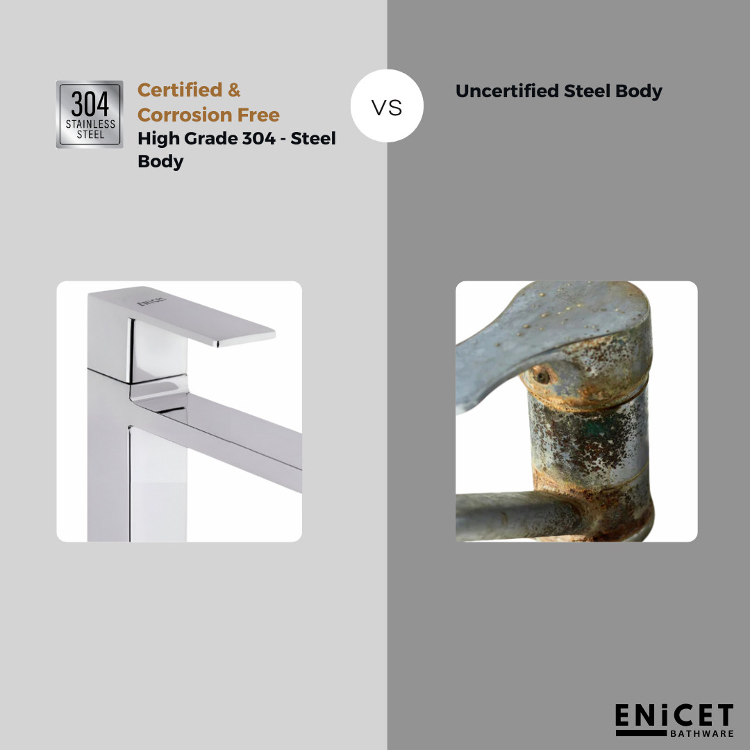 Image of ENICET Pillar Tap for Wash Basin | SS304 pillar tap | Modern Table Top Wash Basin Tap Deck Mount Pillar Cock | 6in pillar tap | short basin tap | table top tap | Pillar Tap Faucet