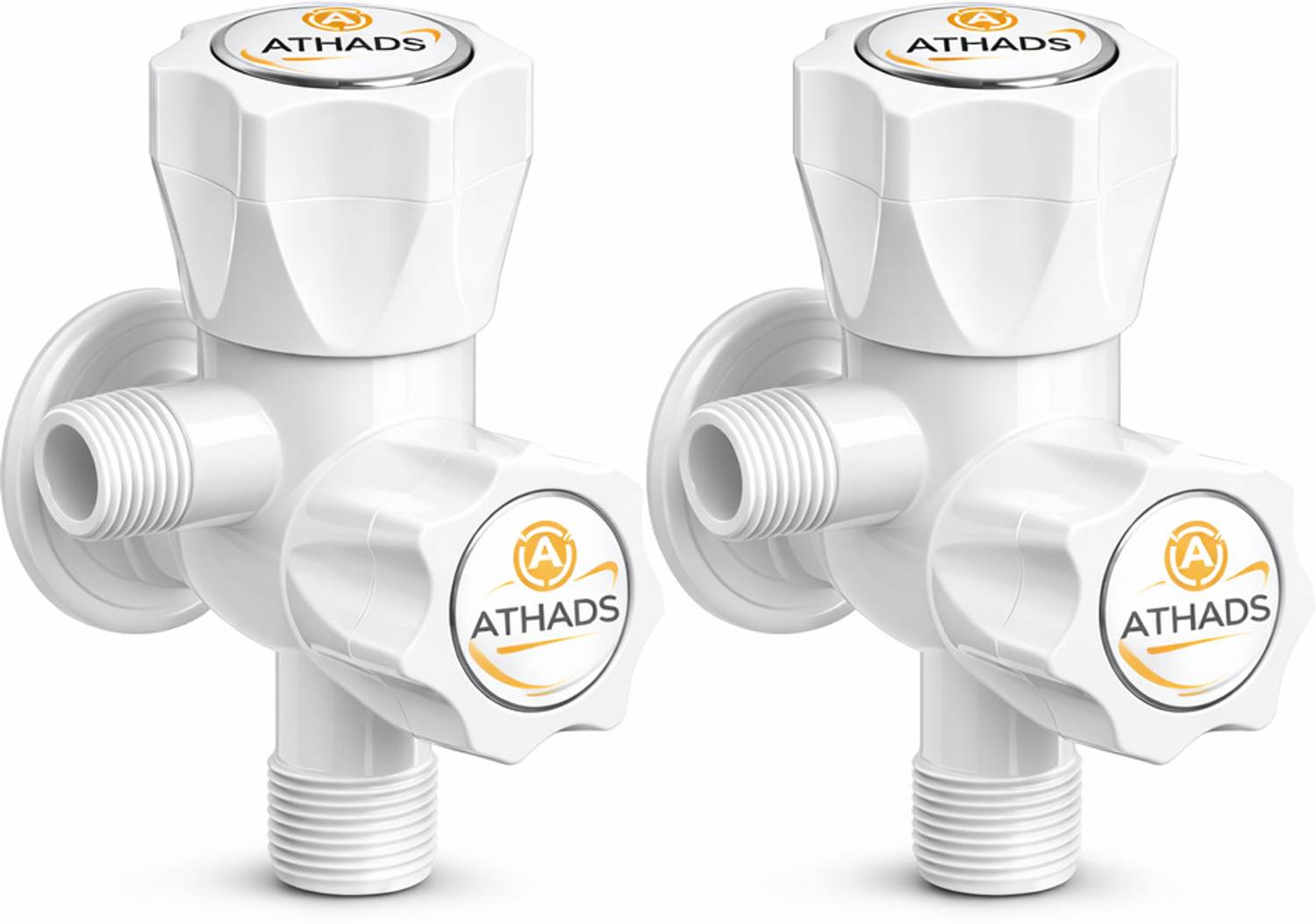 ATHADS 2 Way Angle Valve Tap for Bathroom and Kitchen (2Pcs) Angle Cock Faucet