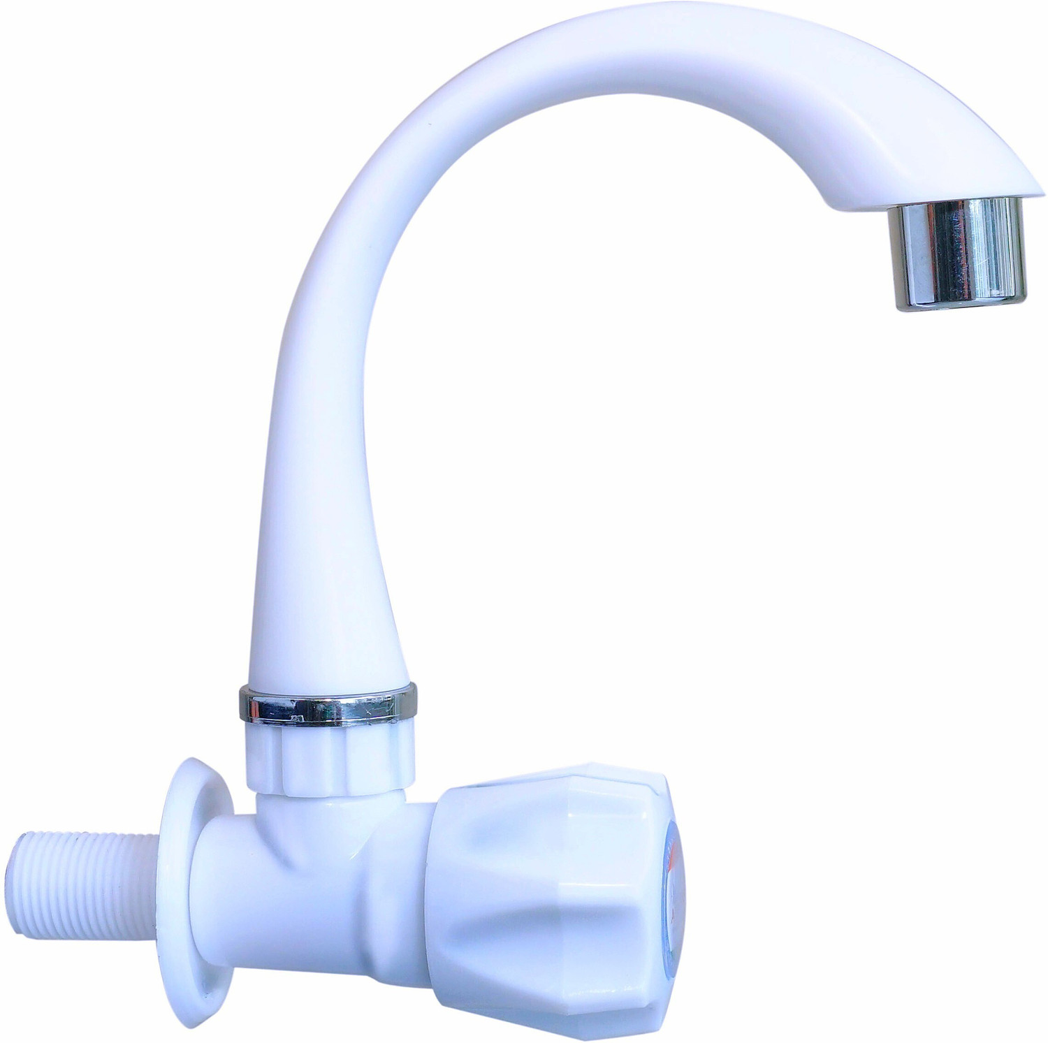 Image of aerowell PVC Sink Cock Bibtap for Kitchen /Bathroom Wash Basins with Big Neck Bib Tap Faucet (Wall Mount Installation Type)