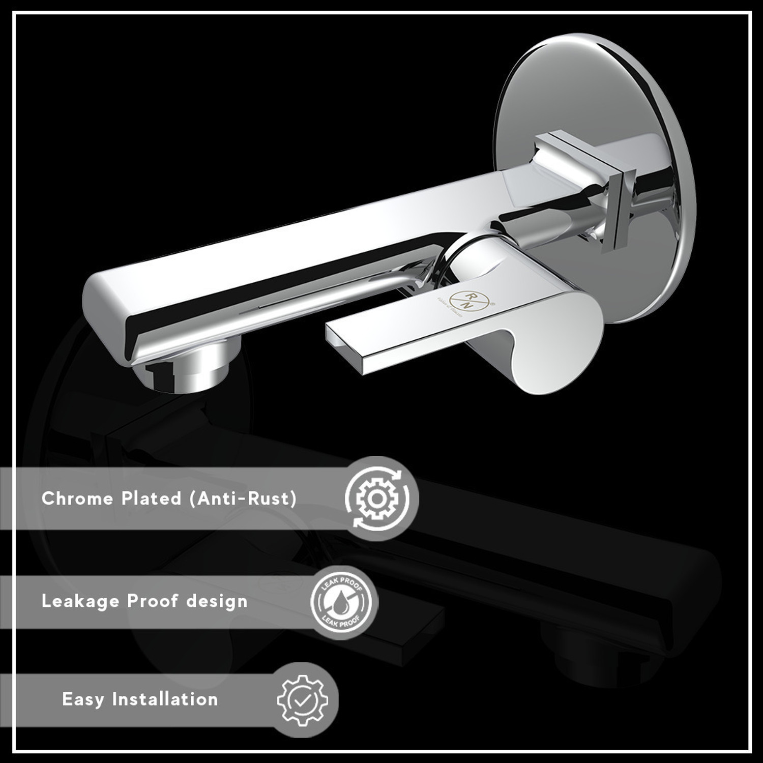 Image of RN Brass Long Body Bib Tap for Kitchen Sink, Wash Basin & Bathroom with Wall Flange ,Bib Cock Tap for Kitchen Sink, Bib Tap Faucet