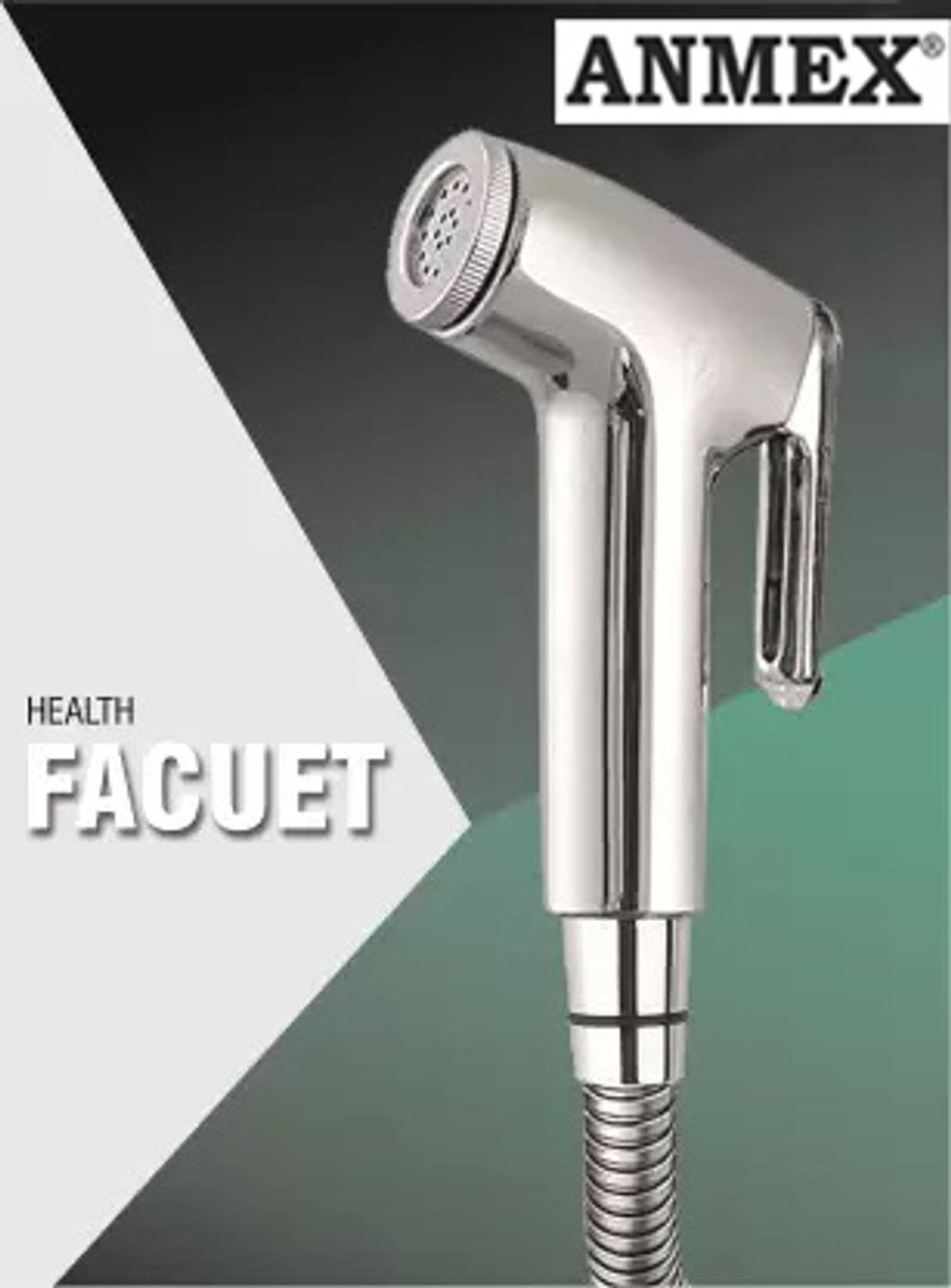 ANMEX CONTI Heath Faaucet with 1mtr flexible SS Tube and Wall Hook Health  Faucet