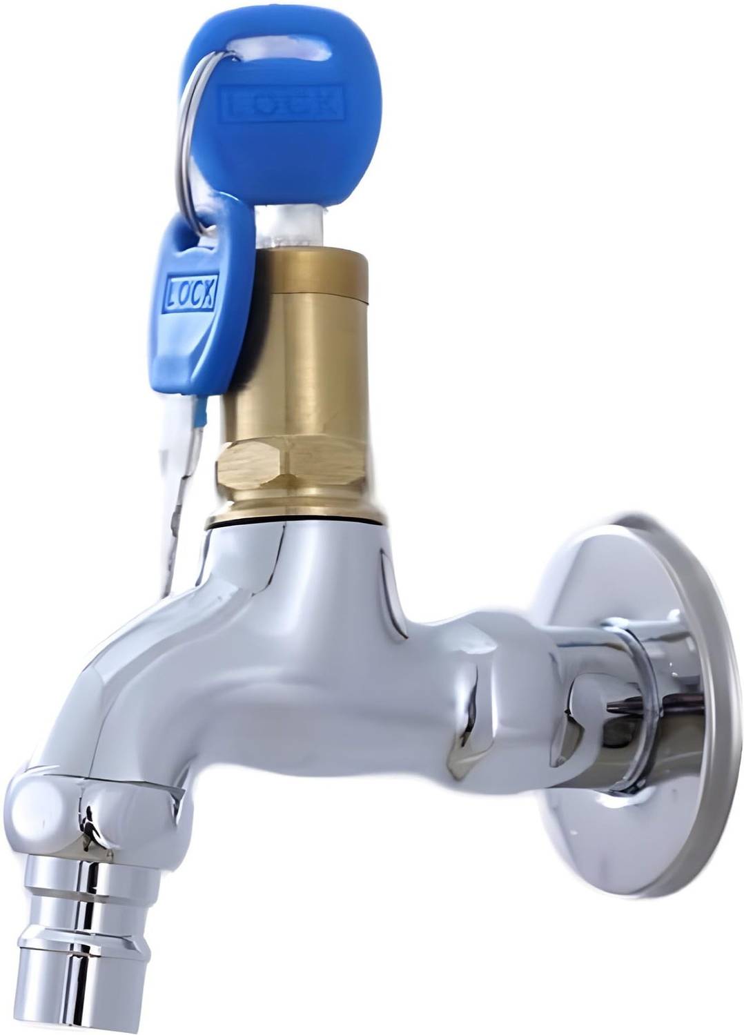 24x7eMall Tap with Lock and Key Lock Tap, 1/2" Thread Water Tap Lockable Faucet Brass Faucet Bib Tap Faucet