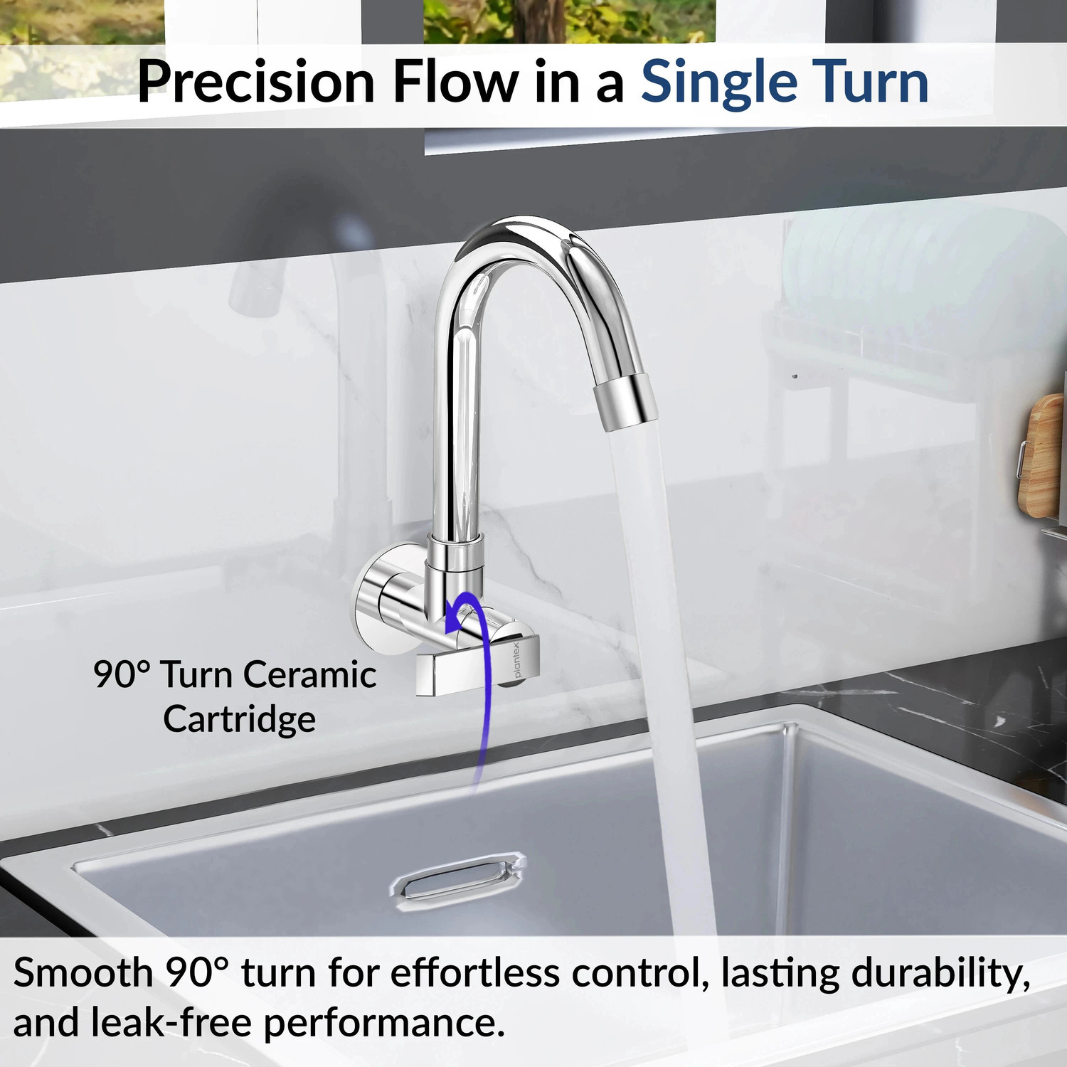 Image of Plantex Swan Neck Sink Tap for Kitchen /Sigle Lever Tap with Teflon Tape /Ktchen Faucet Basin Mixer Faucet
