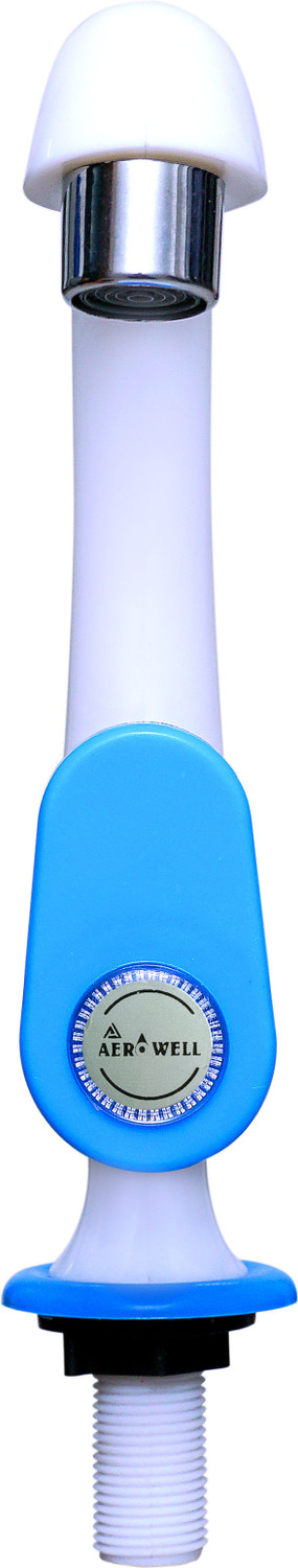 Image of aerowell 2 Pvc Royal Blue Swan Neck Tap With Foam Flow For Bathroom Washbasins Pack Of 2 Pillar Tap Faucet
