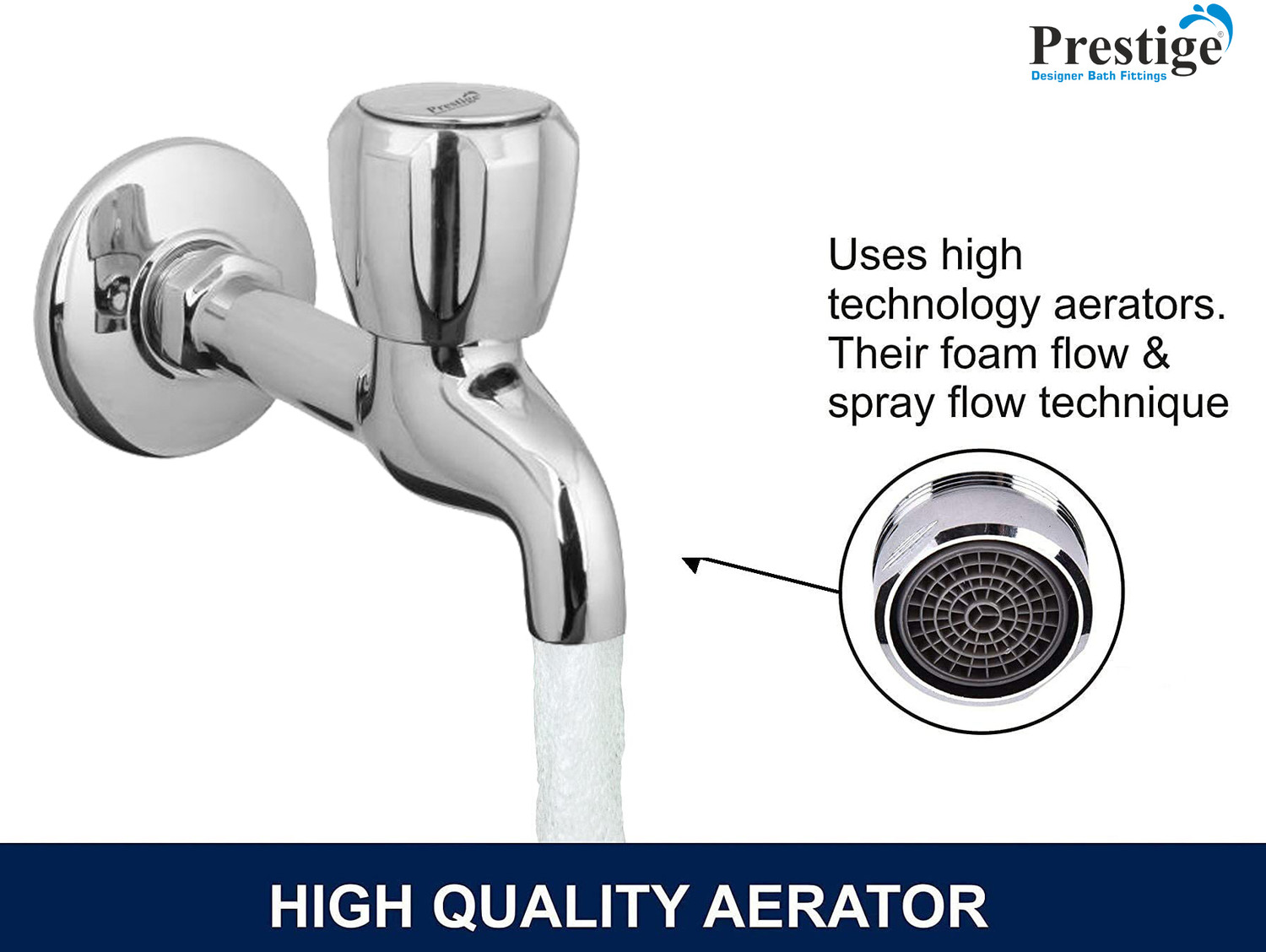 Image of Prestige Crystal Long Body Bib Cock Crystal Long Body Bib Tap Faucet