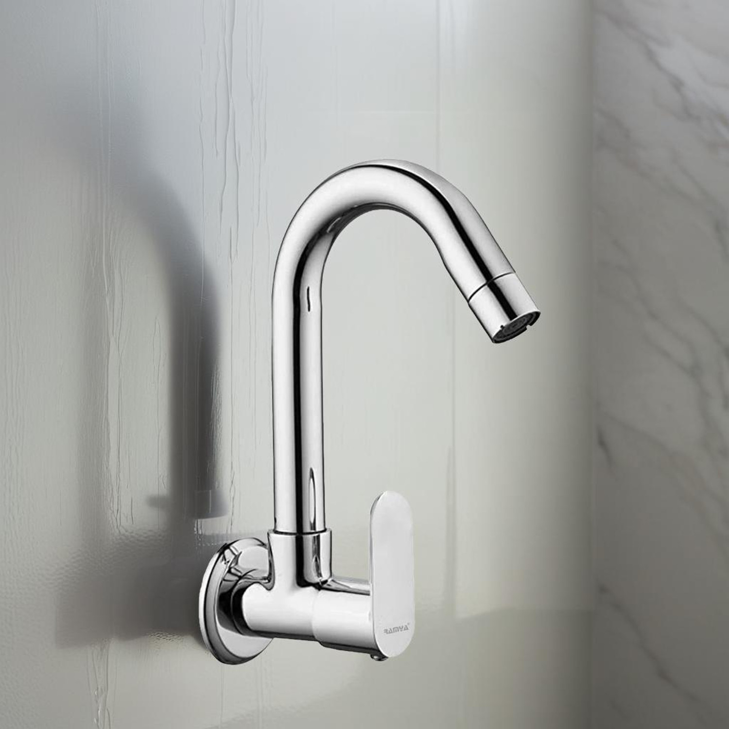 Image of Ramya Ocean Sink Tap Brass For Bathroom and Kitchen Chrome Finish Pillar Tap Faucet