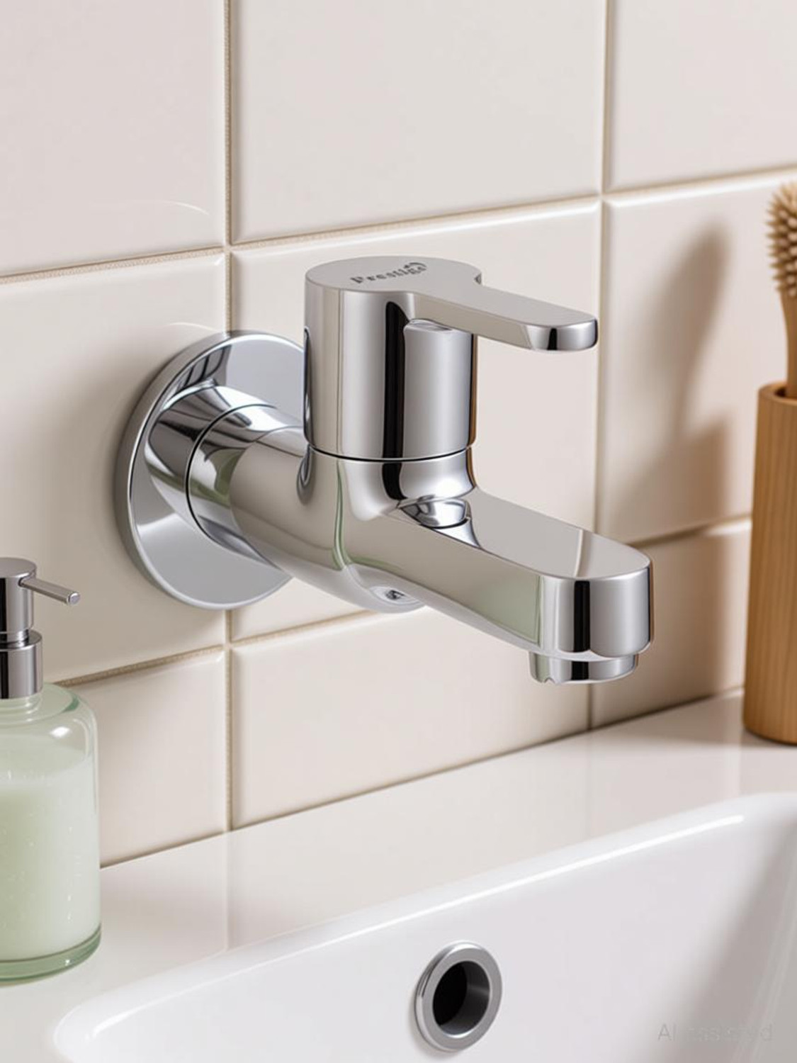 Image of Prestige Fusion Series Brass Bib Cock for Bathroom, Easy Wall Mounted Tap Bib Tap Faucet
