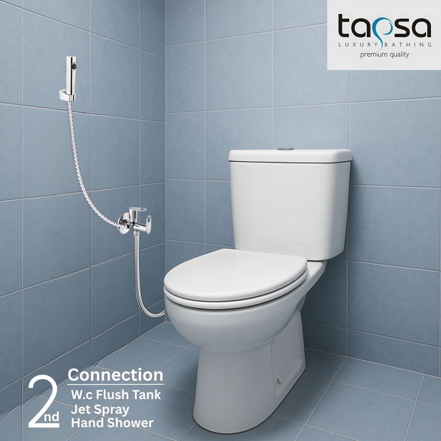 Image of Tapsa Prime Series Two Way Angle Valve|Two Way Tap|2 In 1 Angle Cock (Pack of 1) For Bathroom /Wash Basin & Toilet Taps (For Health Faucet & Flush) With Wall Flange Angle Cock Faucet