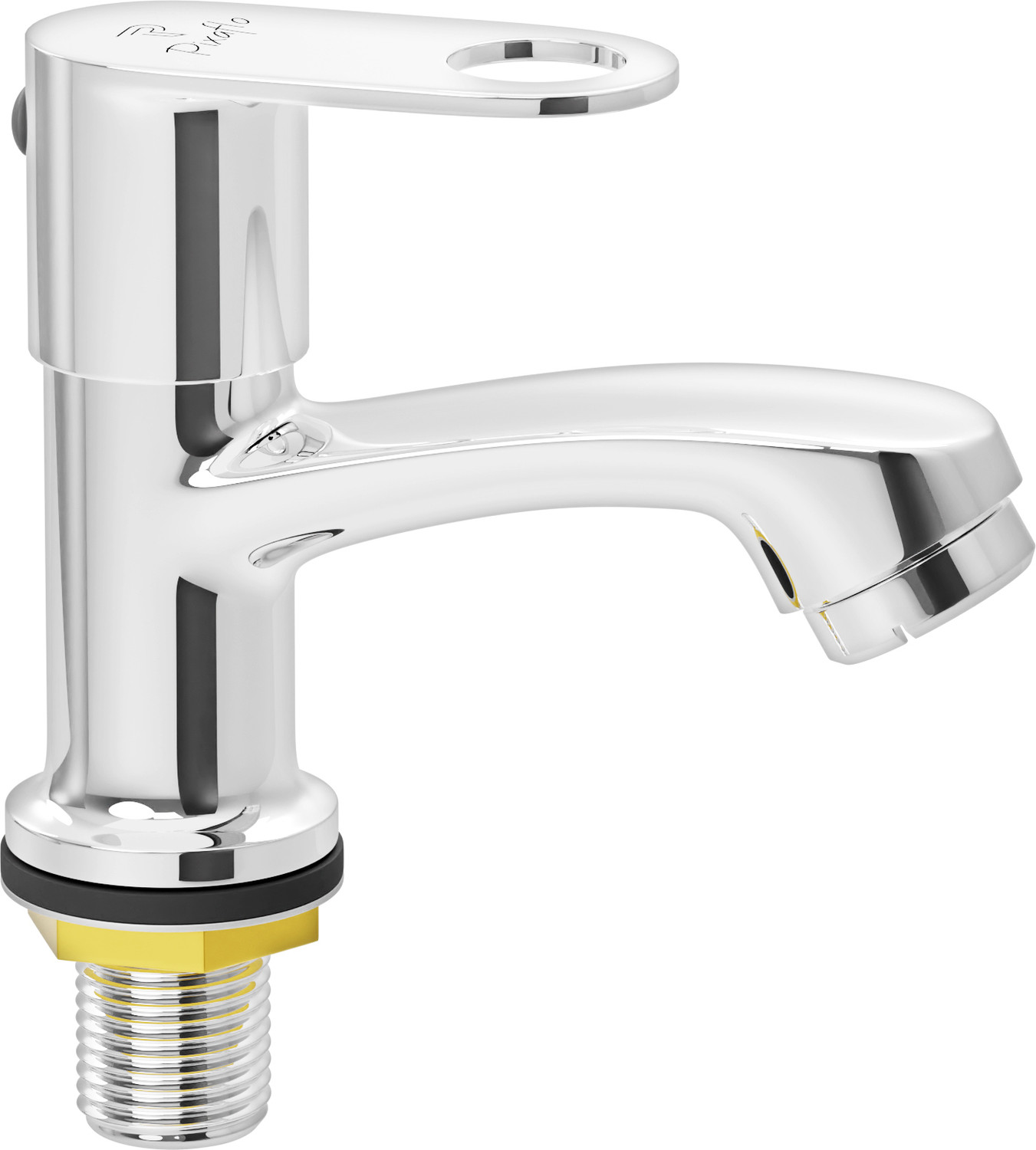 Image of PIXAFLO Admix Pillar Tap for Wash Basin | Steel Finish | Brass | Cold Water Pillar Tap Faucet