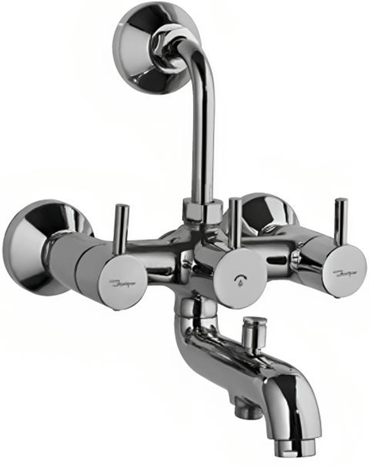 Image of Jaquar with 115mm Bend Pipe, Connecting Legs & Wall Flange | FLR-CHR-5281N with 115mm Bend Pipe, Connecting Legs & Wall Flange | FLR-CHR-5281N Wall Mixer Faucet