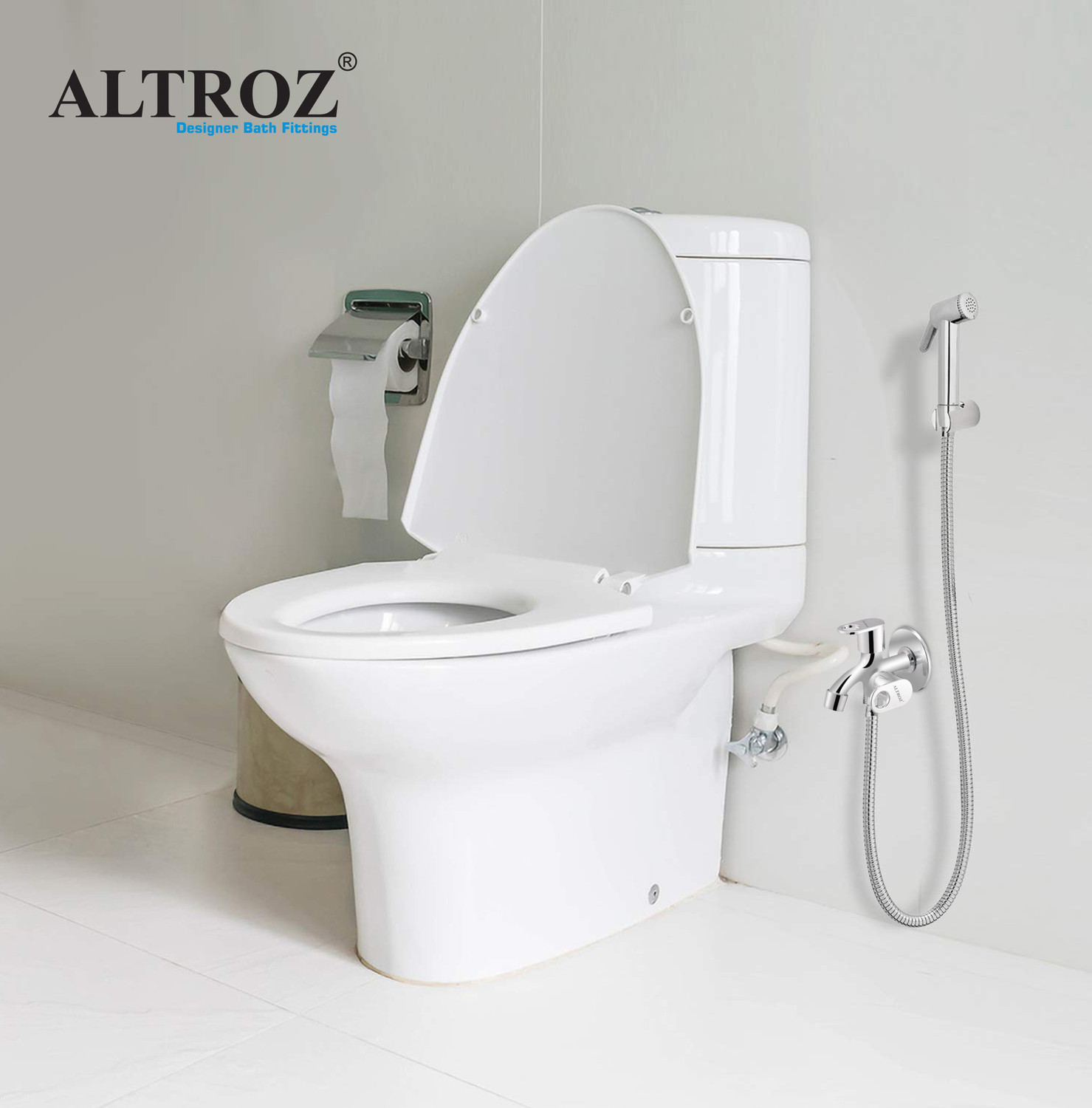 Image of Altroz Max Bib Cock 2 Way SS 404 Grade For Bathroom Tap Twin Elbow Valve Faucet