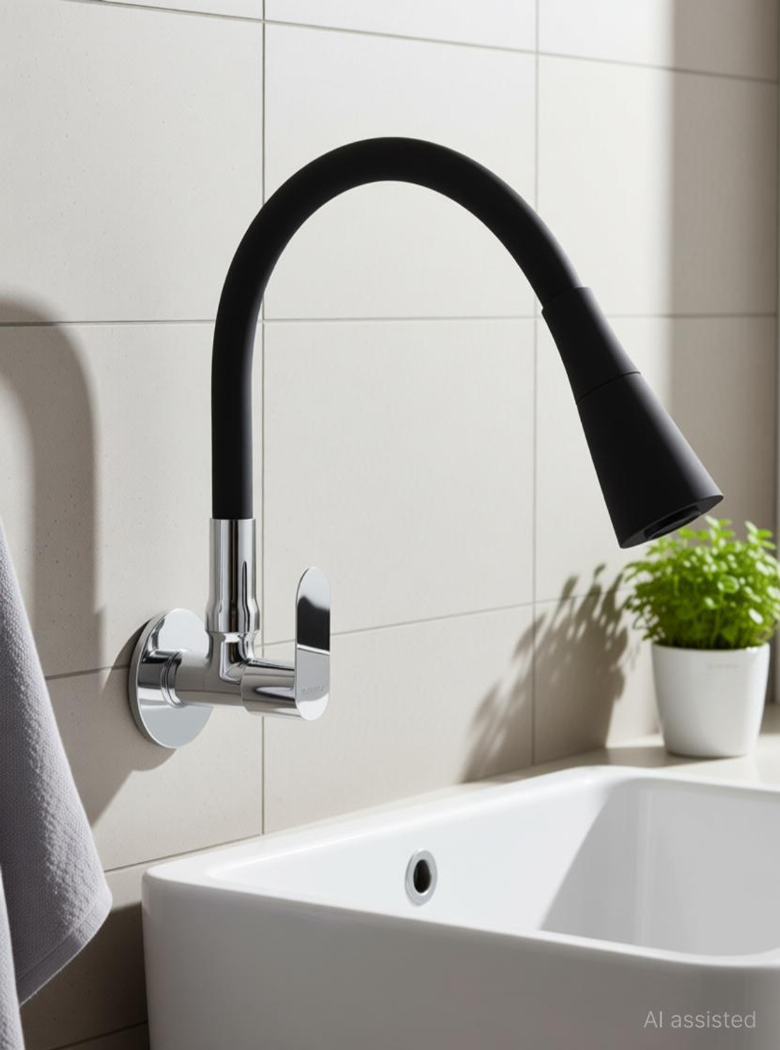 Image of Ramya Ocean Smart Flexible Sink Tap Black (With 360 Degree Flexible Silicon Hose & Dual Flow Pattern) Cold Water Tap Sink Tap Faucet